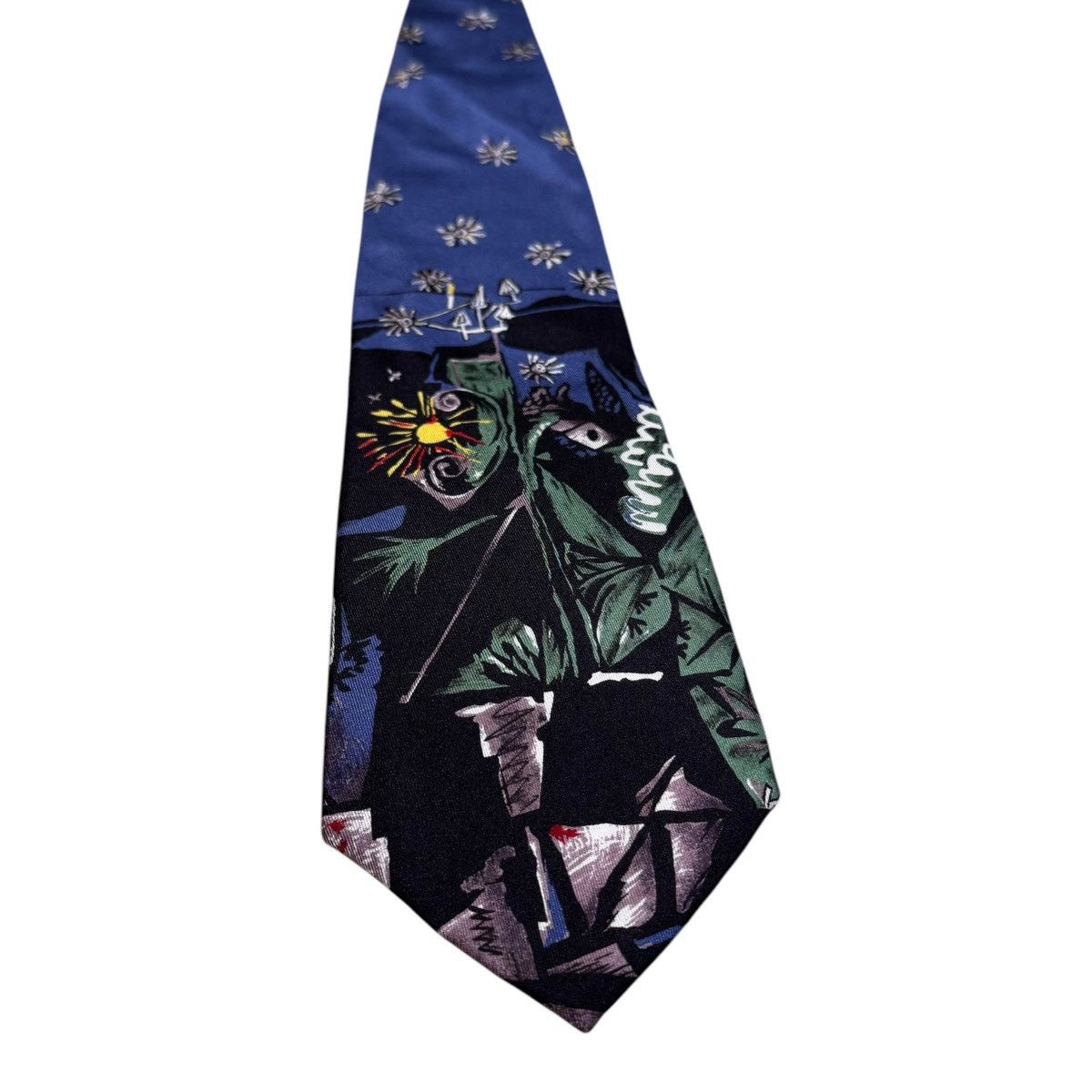 Vintage Picasso Limited Edition Nocturnal Landscape Silk Men’s Tie Size ONE SIZE - 3 Thumbnail