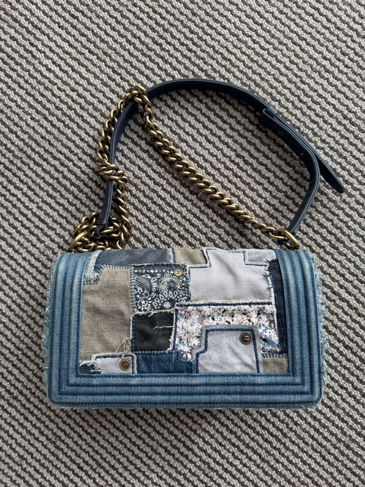 Chanel Chanel 2013 Paris Dallas denim patchwork Boy bag Size ONE SIZE - 4 Thumbnail