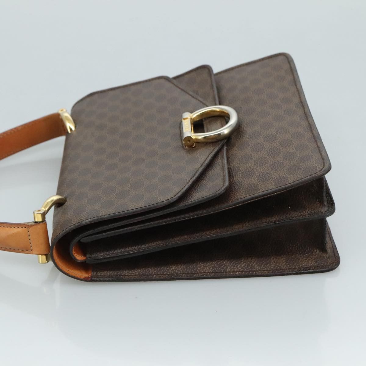 Celine CELINE Macadam Canvas Hand Bag Pvc Leather Brown Size ONE SIZE - 3 Thumbnail