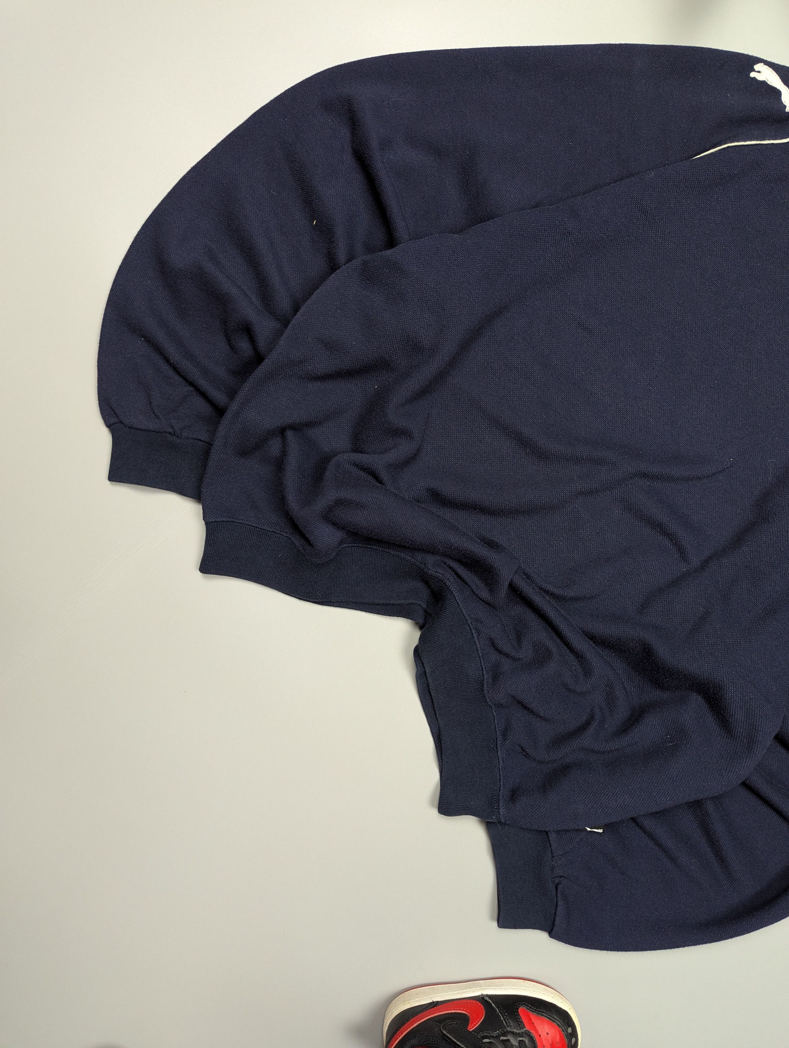 Puma VTG Puma Striped Logo Sweatshirt Navy Cotton Pullover Size US S / EU 44-46 / 1 - 3 Thumbnail