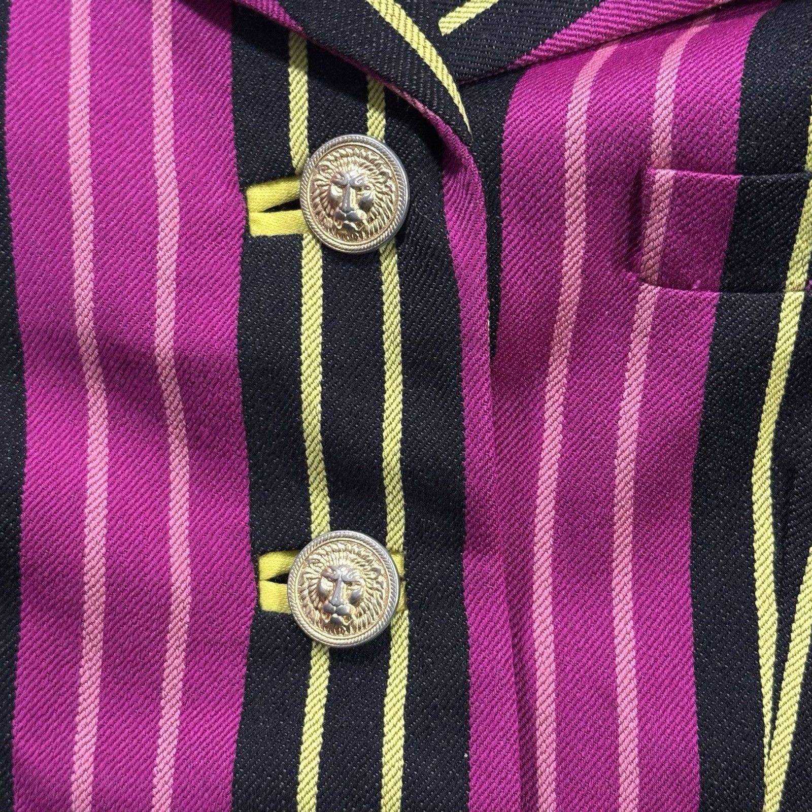 Versace Womens Vintage Gianni Versace Versus Striped Blazer Small Size S / US 4 / IT 40 - 3 Thumbnail