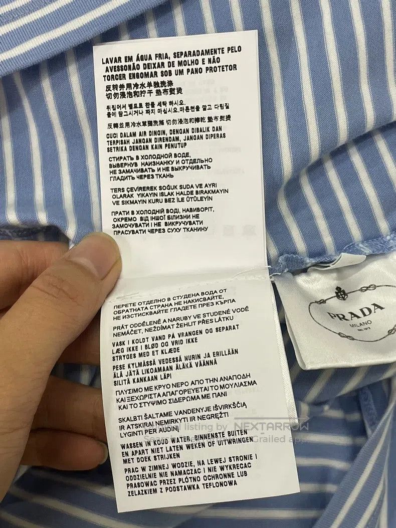 Prada Prada Blue and white striped long sleeves Size S / US 4 / IT 40 - 8 Thumbnail