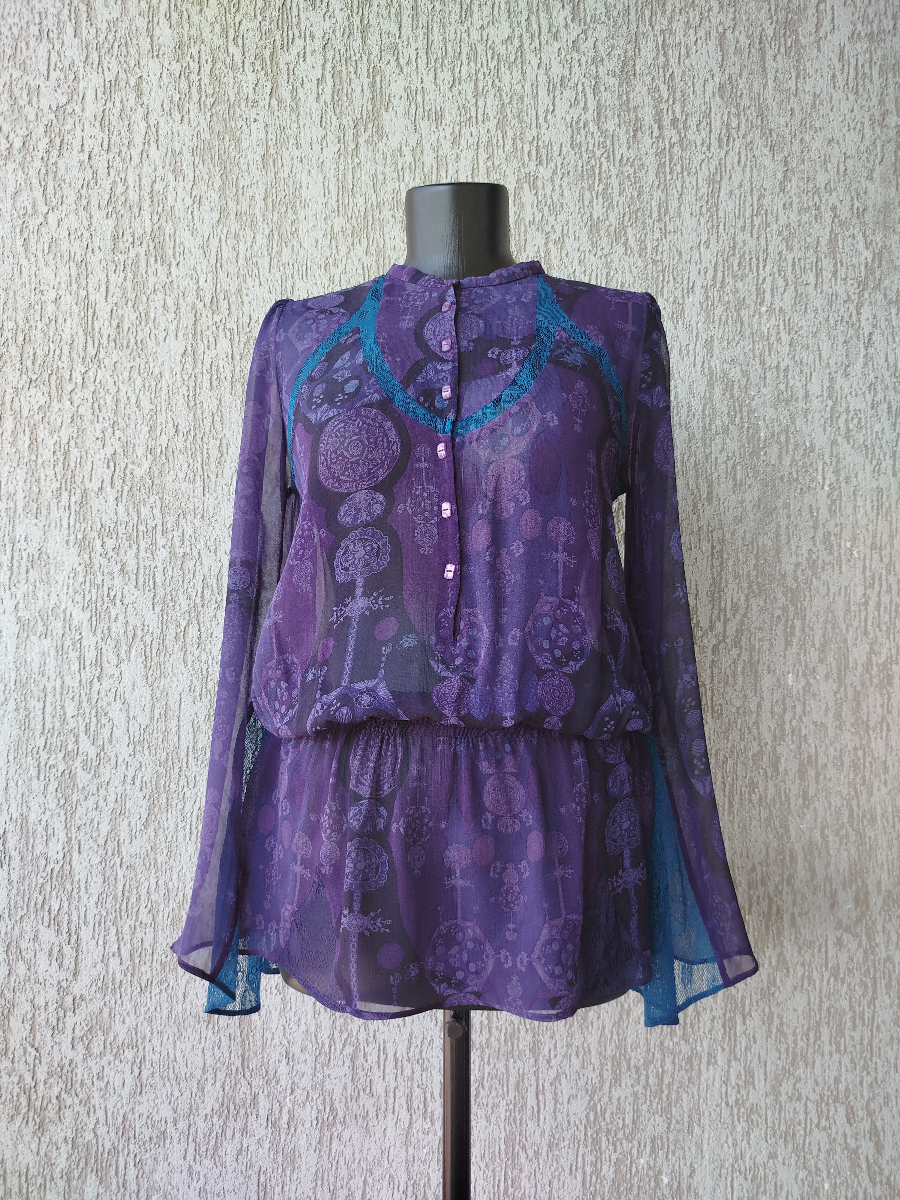 Custo Barcelona Blouse Long Sleeve Boho Chiffon Silk Vintage Y2K Size S Size S / US 4 / IT 40 - 2 Thumbnail