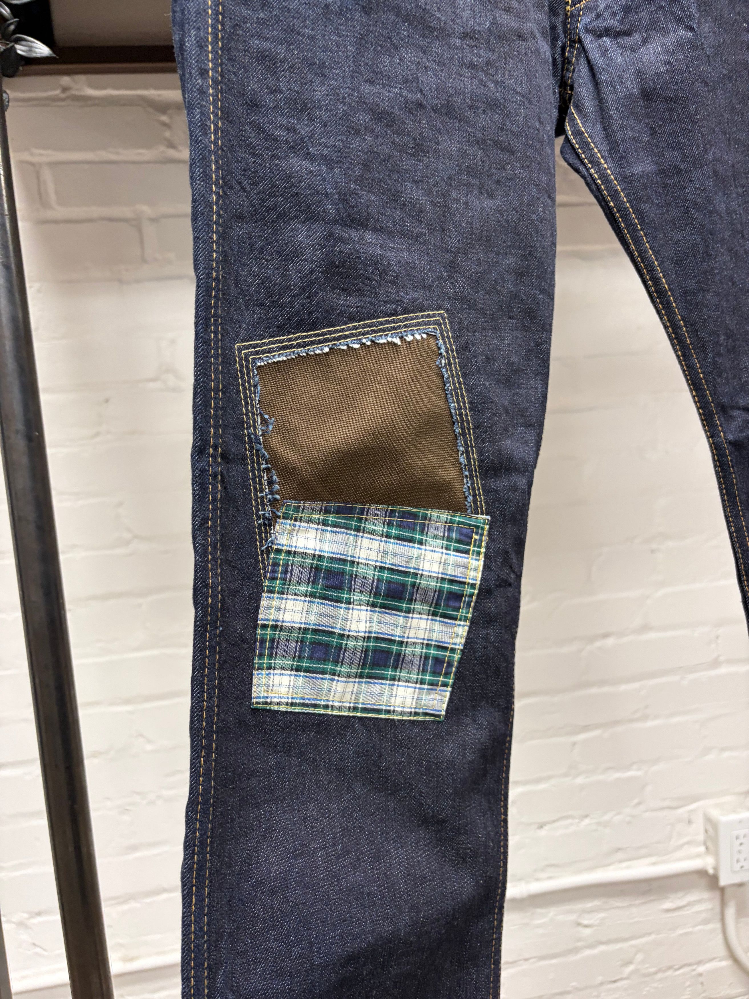 Junya Watanabe 2011 Junya Watanabe Reconstructed Patchwork Raw Blue Bootcut Denim Size US 28 / EU 44 - 2 Thumbnail