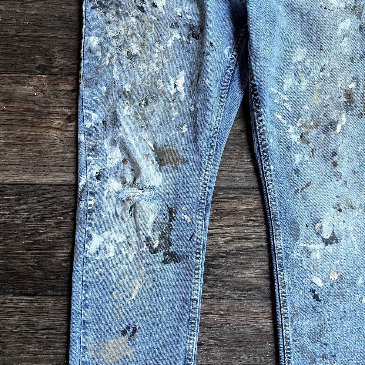 Old Navy Old Navy slim painter/thrashed used denim jeans Size US 30 / EU 46 - 2 Thumbnail