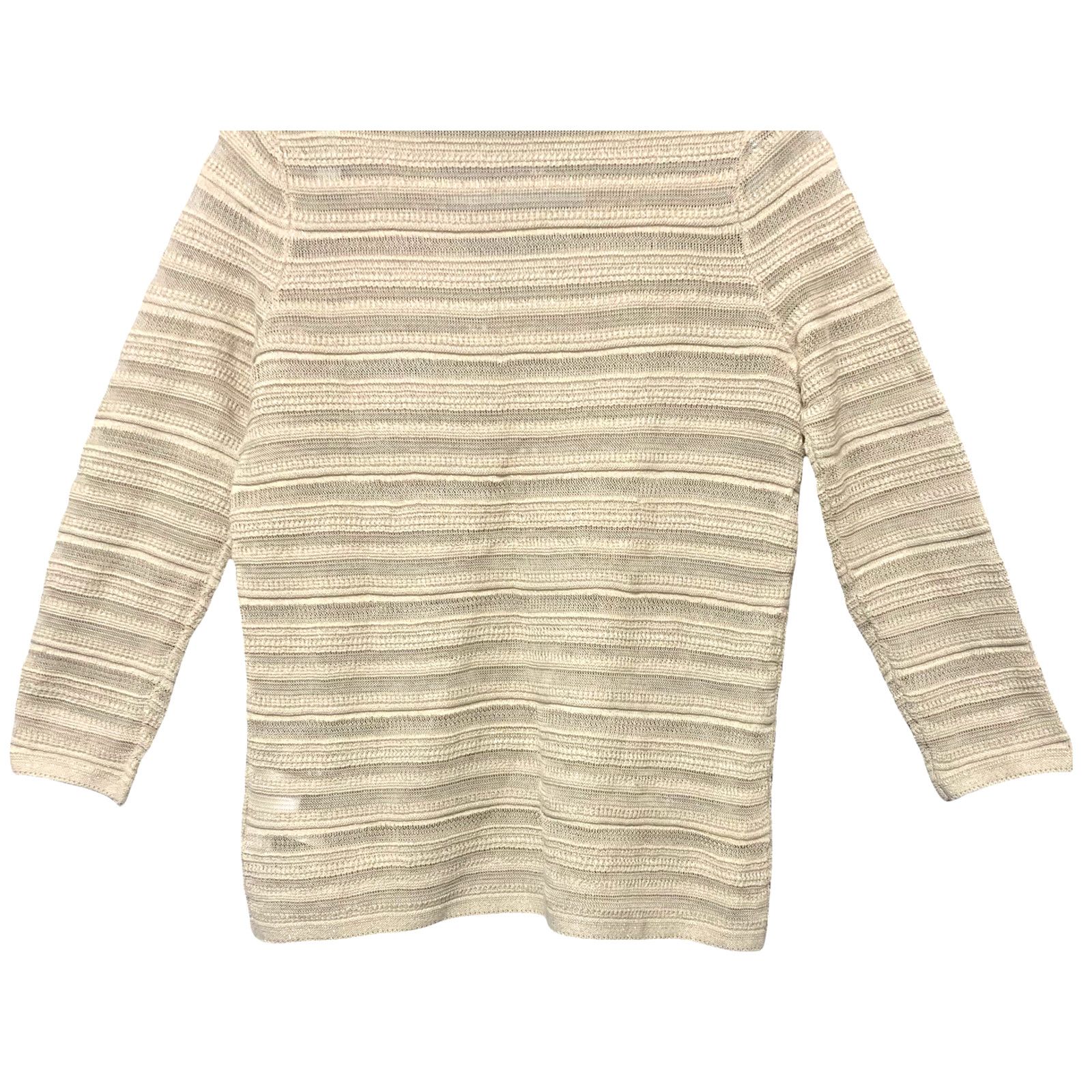 Brooks Brothers Brooks Brothers Glitter Metallic Stripe 3/4 Sleeve Sweater S Size S / US 4 / IT 40 - 8 Thumbnail