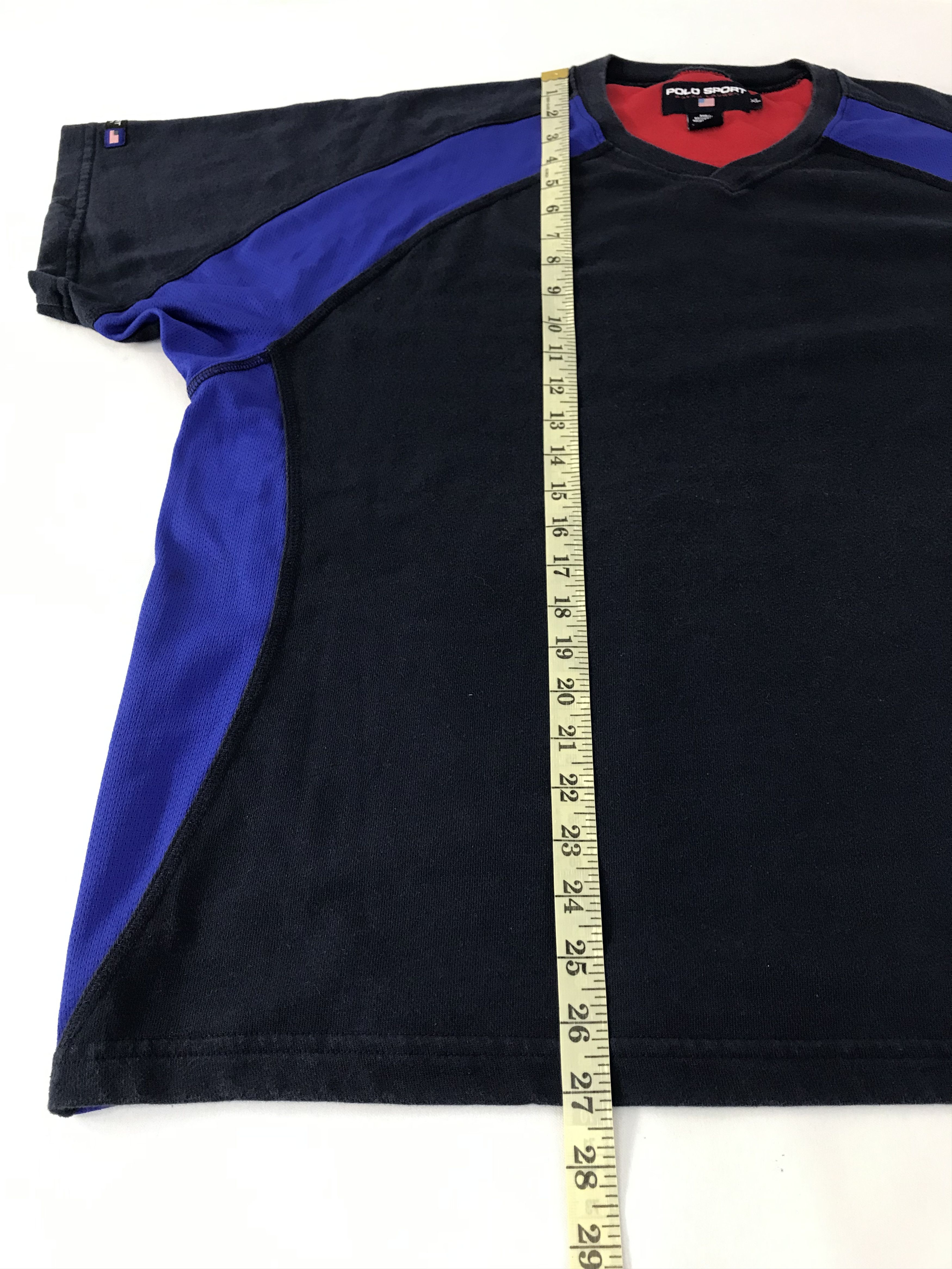 Polo Ralph Lauren 90s Polo Sport Ralph Lauren V Neck Printed Tee Size US XL / EU 56 / 4 - 9 Thumbnail