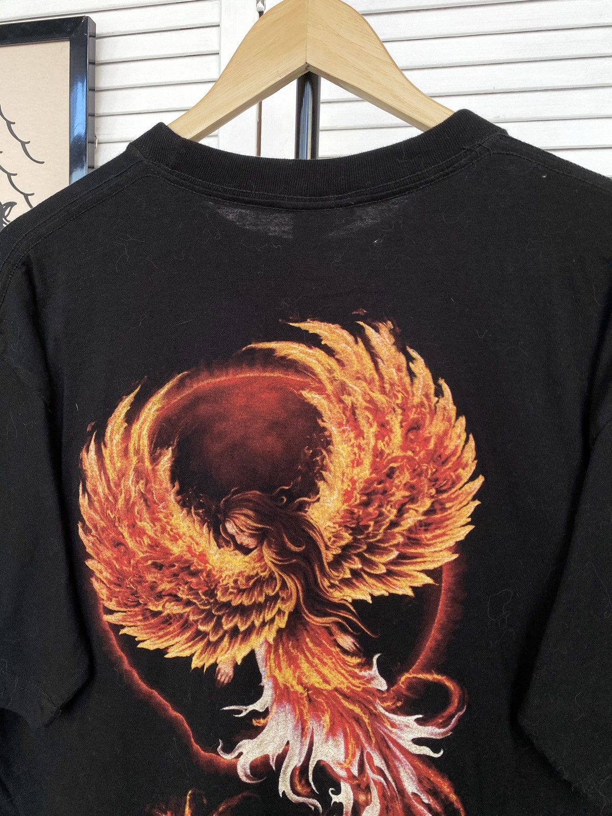 Band Tees × Vintage Vintage Spiral Phoenix Rising Woman Firebird Tee Shirt Black Size US XL / EU 56 / 4 - 9 Thumbnail