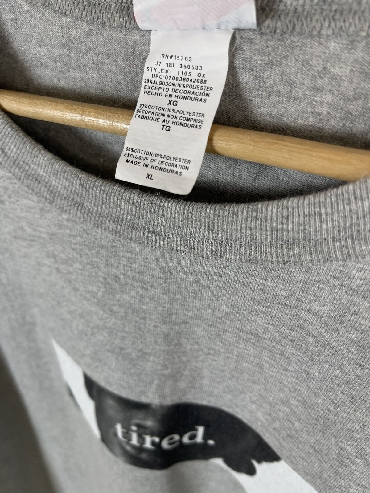 Champion Champion Custom "Tired" Graphic Box Logo Grey Tee Size US XL / EU 56 / 4 - 4 Thumbnail