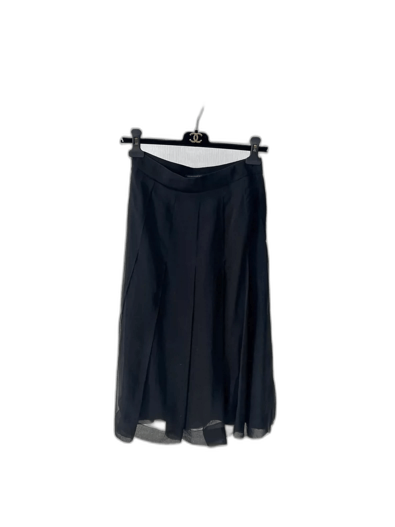 Ermenegildo Zegna Stylish Pleated Silk Midi Skirt Size 40" / US 18 - 1 Thumbnail