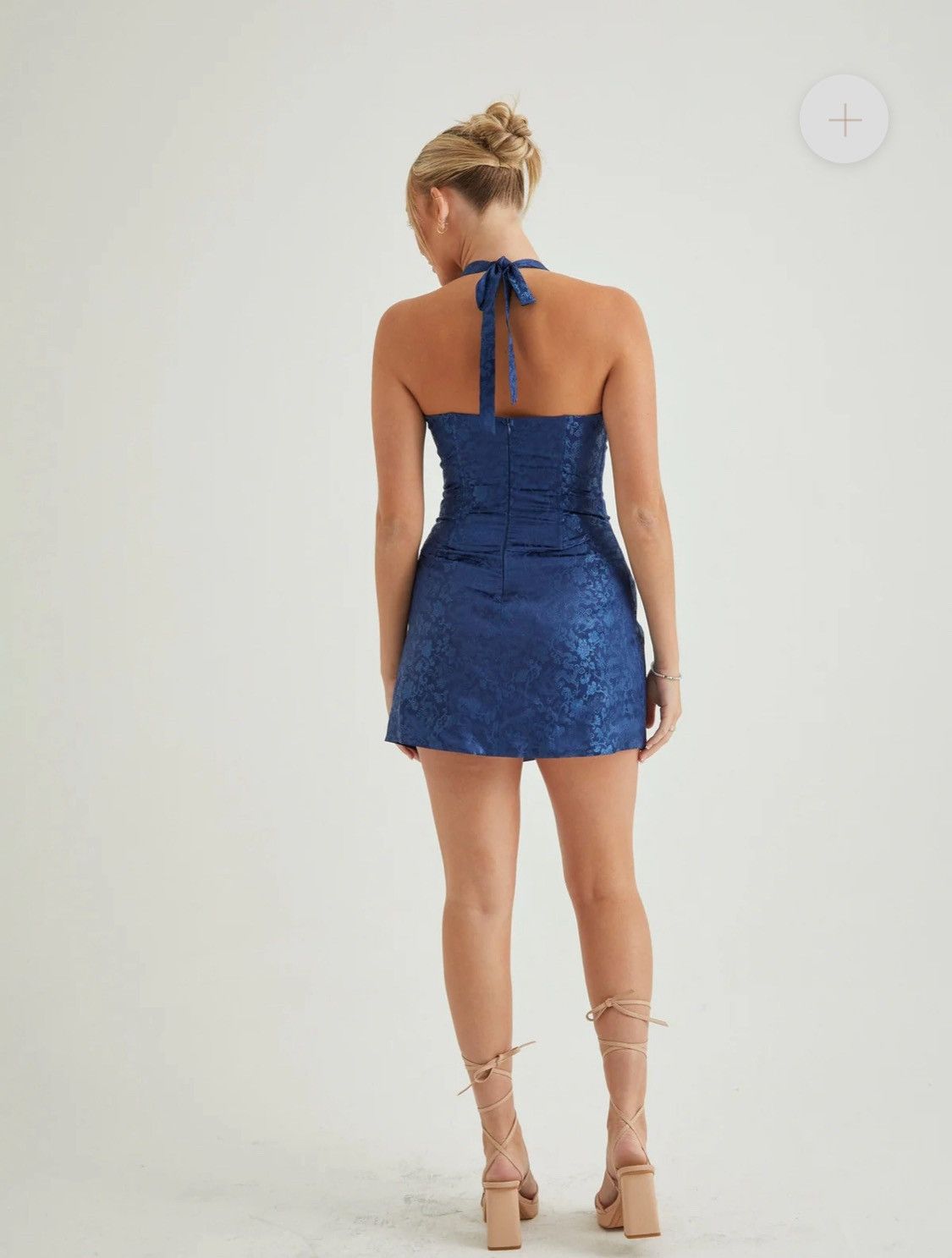 Other Deep V Neckline Corset Halter Mini Dress | Blue - XS Size XS / US 0-2 / IT 36-38 - 5 Thumbnail