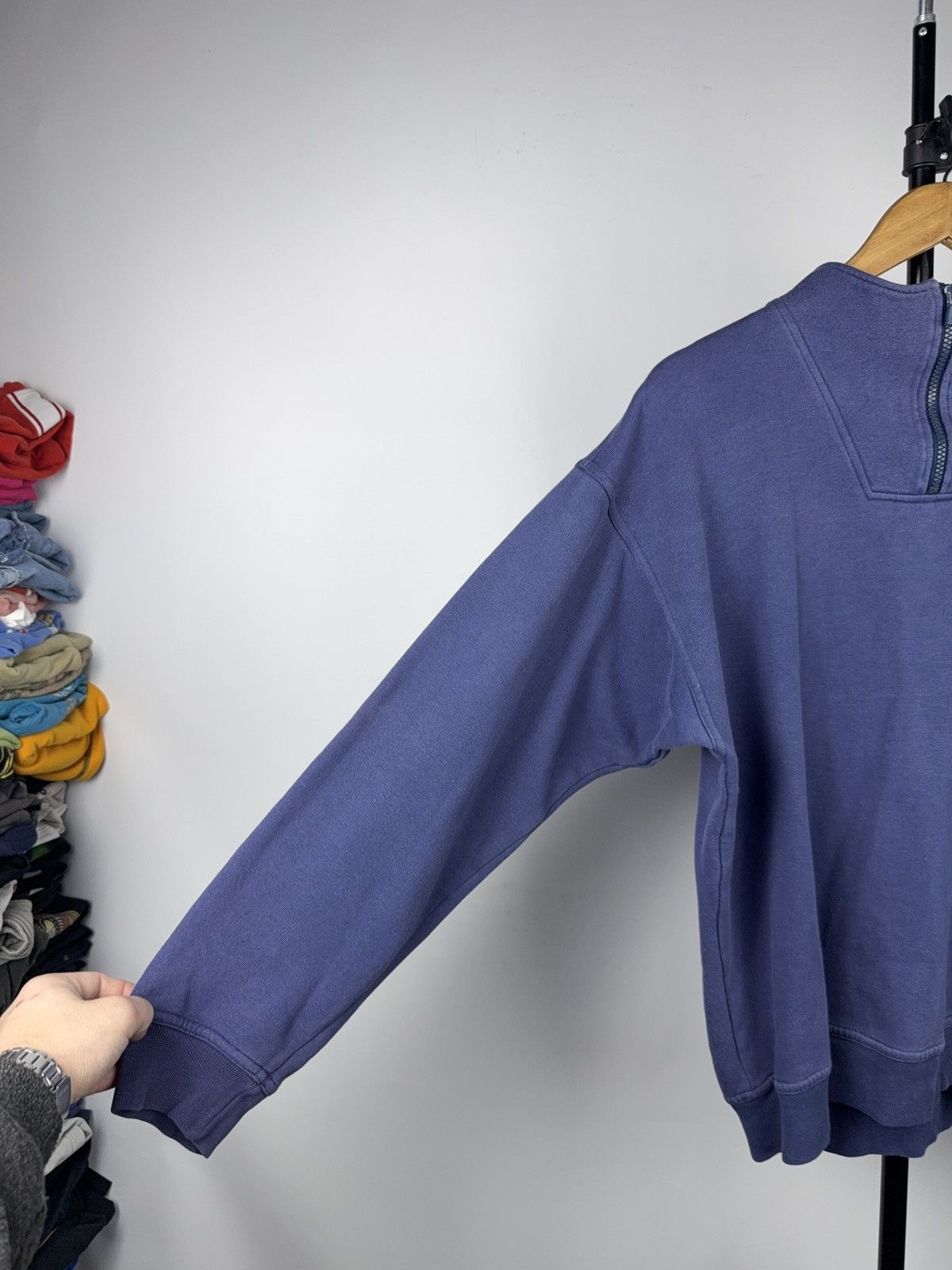 Adidas Vintage 90s Retro Y2K adidas Back Zip Sweatshirt Rare Navy Size US M / EU 48-50 / 2 - 7 Thumbnail