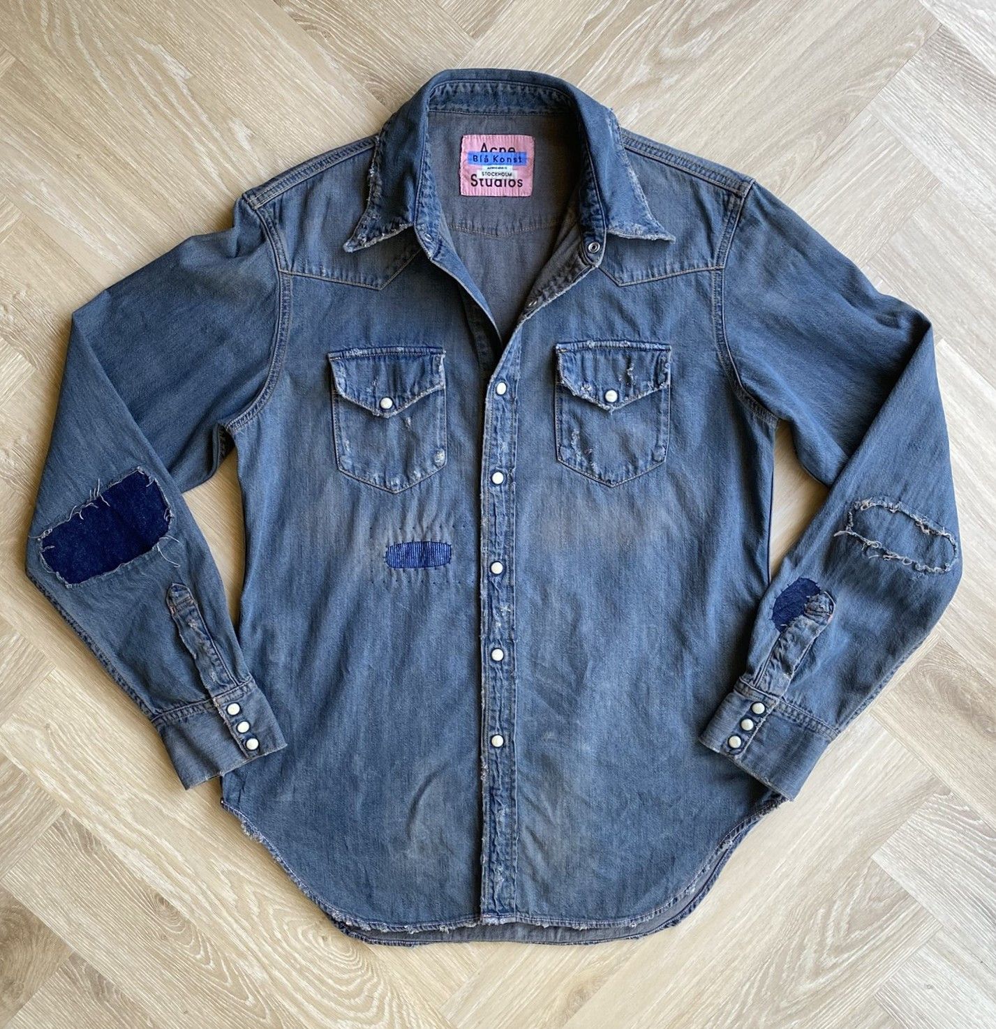 Acne Studios Western Shirt - Worn Clay Blue Denim Size US M / EU 48-50 / 2 - 1 Thumbnail