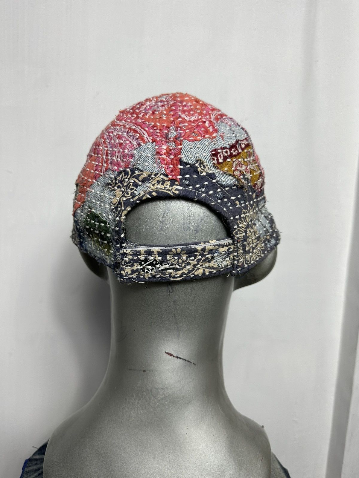 Handmade Custom Made Distressed Paisley Patchwork Boro hats Size ONE SIZE - 10 Thumbnail