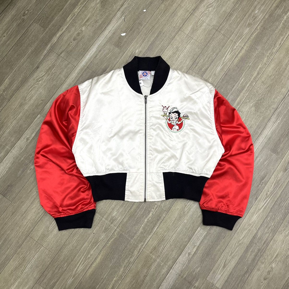 Cartoon Network × Disney × Vintage 1990s Betty Boop Dinner Bomber Crop Jacket Size S / US 4 / IT 40 - 11 Thumbnail