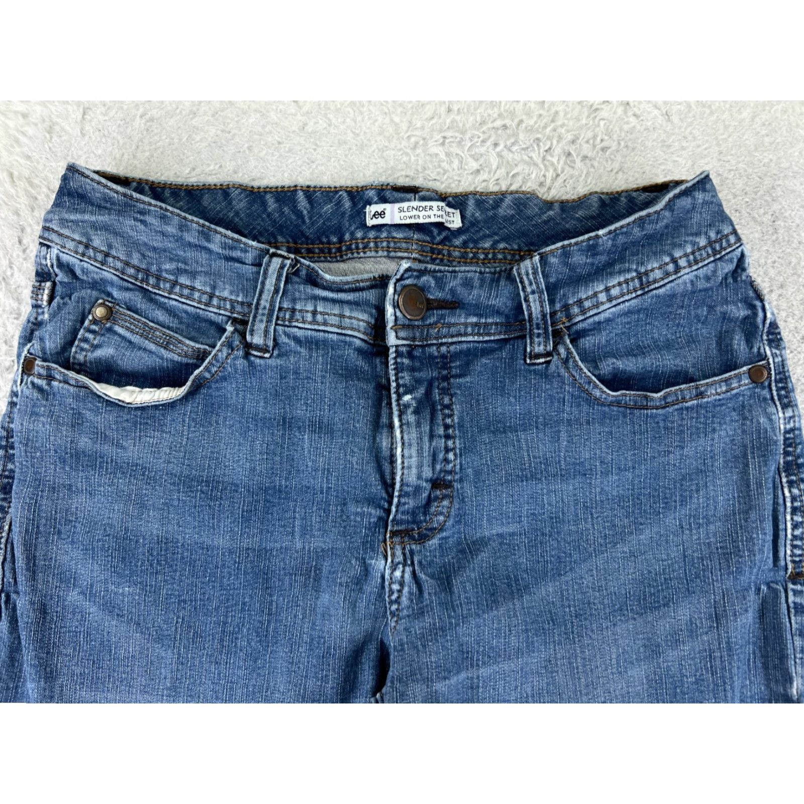 Lee Lee Jeans Women Boots Cut 26 Blue Denim Mid Rise 26x28 Regular Read Size 26" / US 2 / IT 38 - 4 Thumbnail