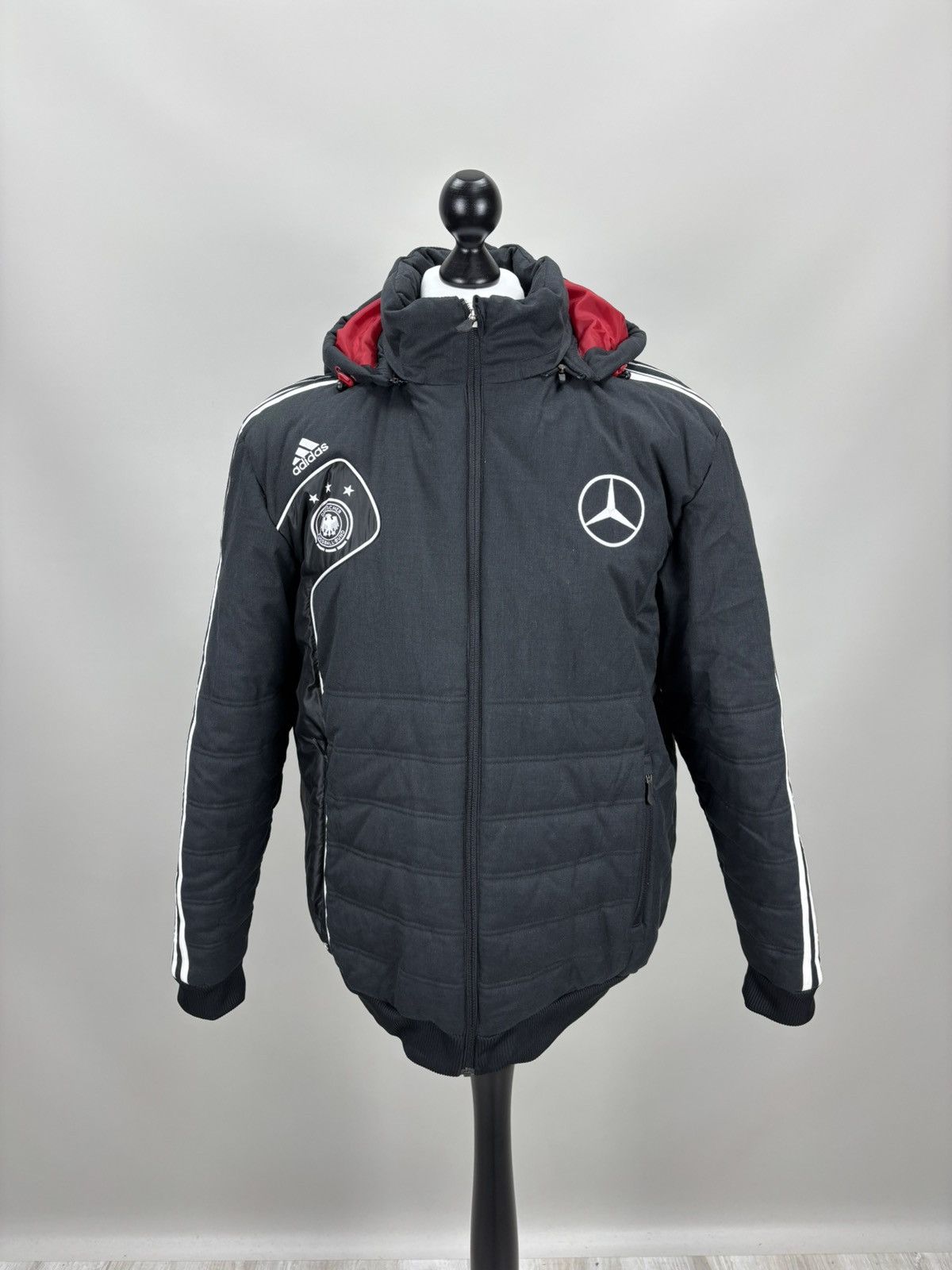 Adidas Mens jacket Adidas Deutscher Fussball Bund Size L Color Gray Size US L / EU 52-54 / 3 - 1 Thumbnail