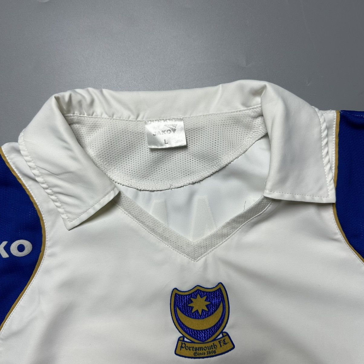 Vintage PORTSMOUTH JAKO 2006/2007 FOOTBALL AWAY JERSEY #27 KANU Size US L / EU 52-54 / 3 - 6 Thumbnail