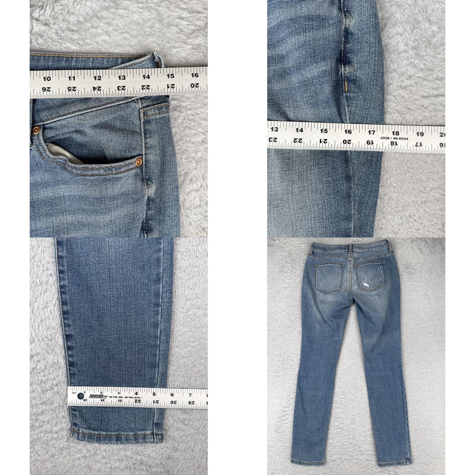 Denime Sonoma Goods For Life Jeans Womens 4 Blue Skinny Distressed Stretch Denim Ripped Size 27" / US 4 / IT 40 - 9 Thumbnail