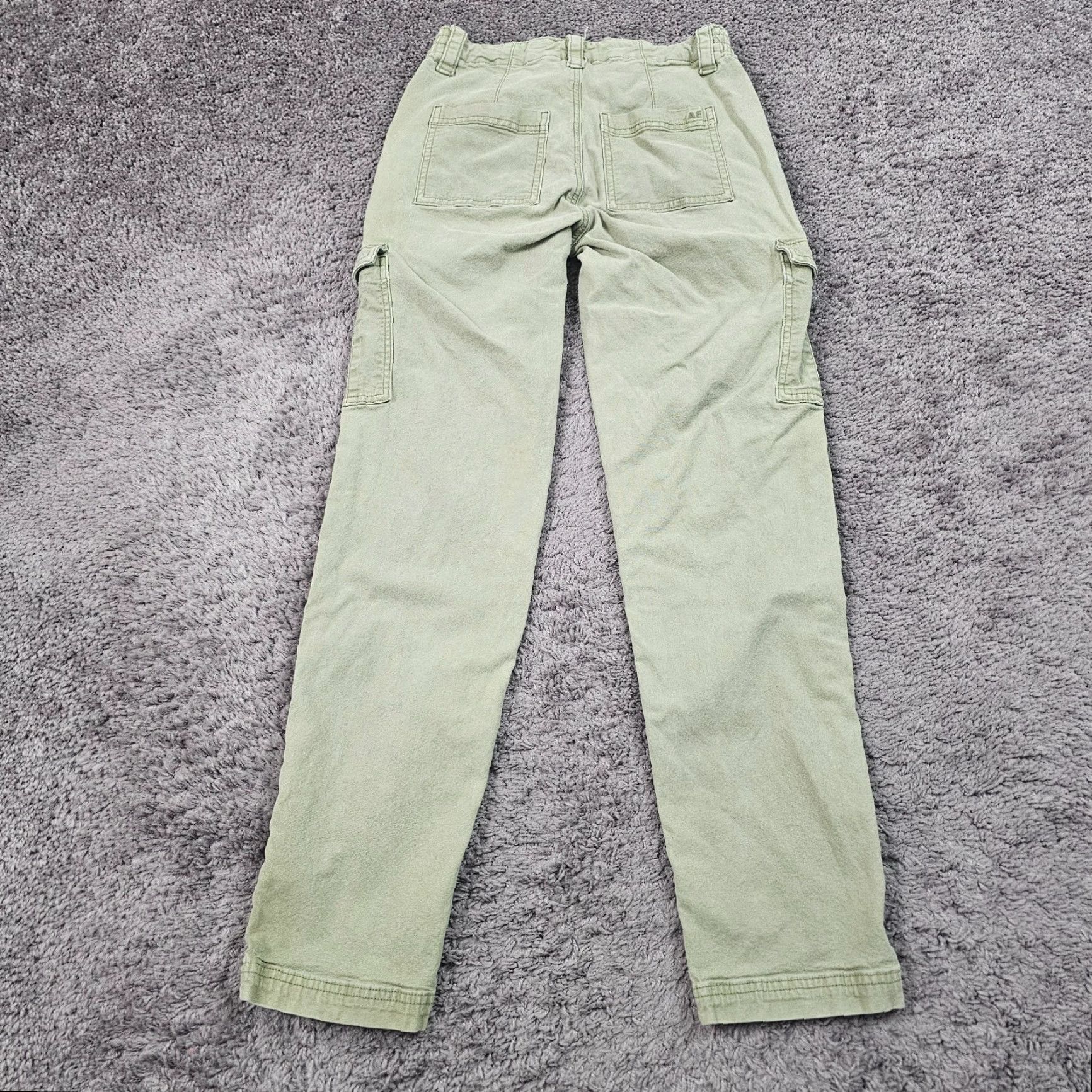 American Eagle Outfitters VINTAGE American Eagle Outfitters Womens Cargo Jeans Size 0 Mid Rise Green Stretch Denim 29in Size 25" / US 0 / IT 36 - 7 Thumbnail