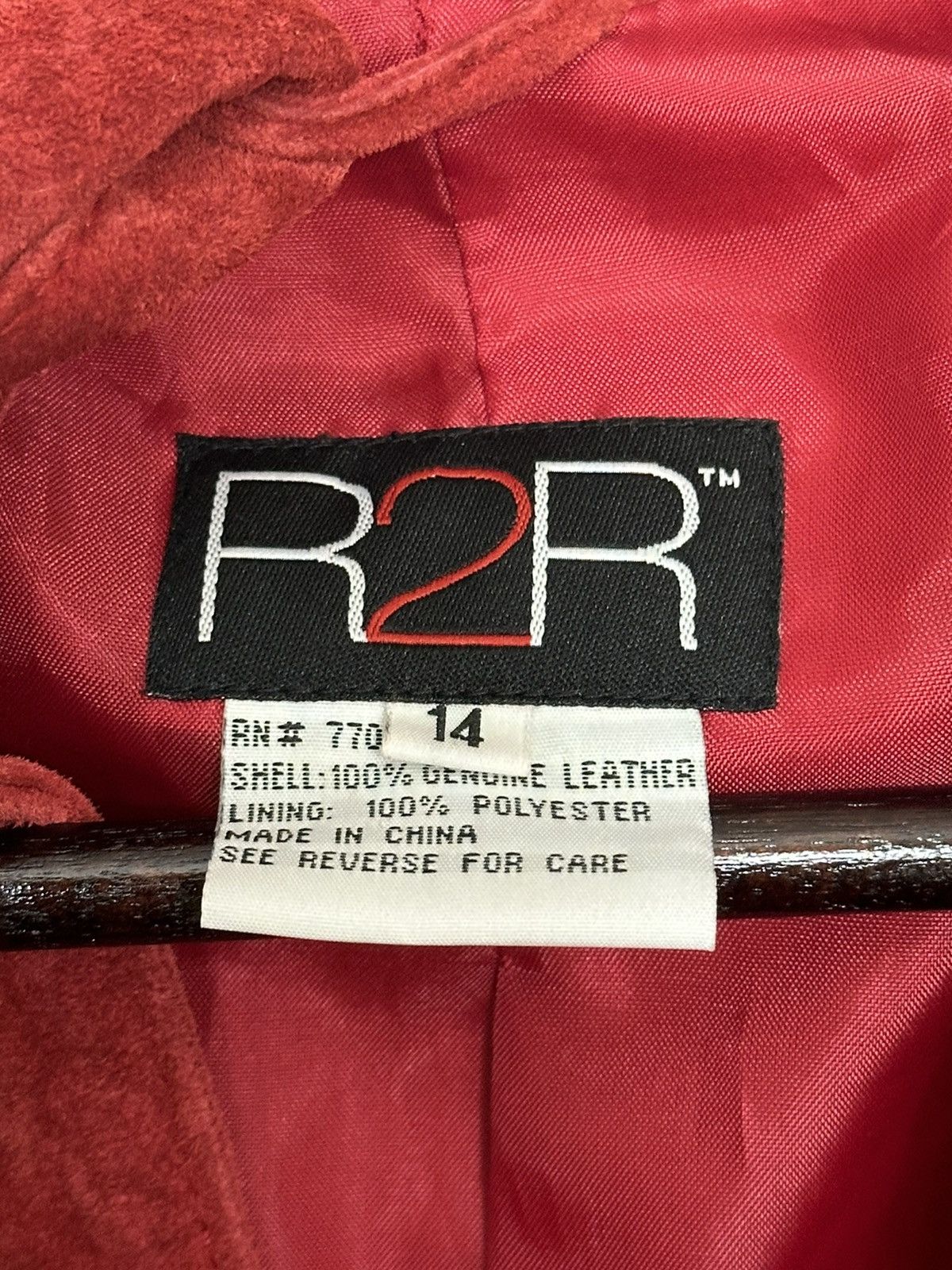 American Trench R2R Red Suede Trench Coat Winter Jacket Long Sleeve Size XL / US 12-14 / IT 48-50 - 3 Thumbnail
