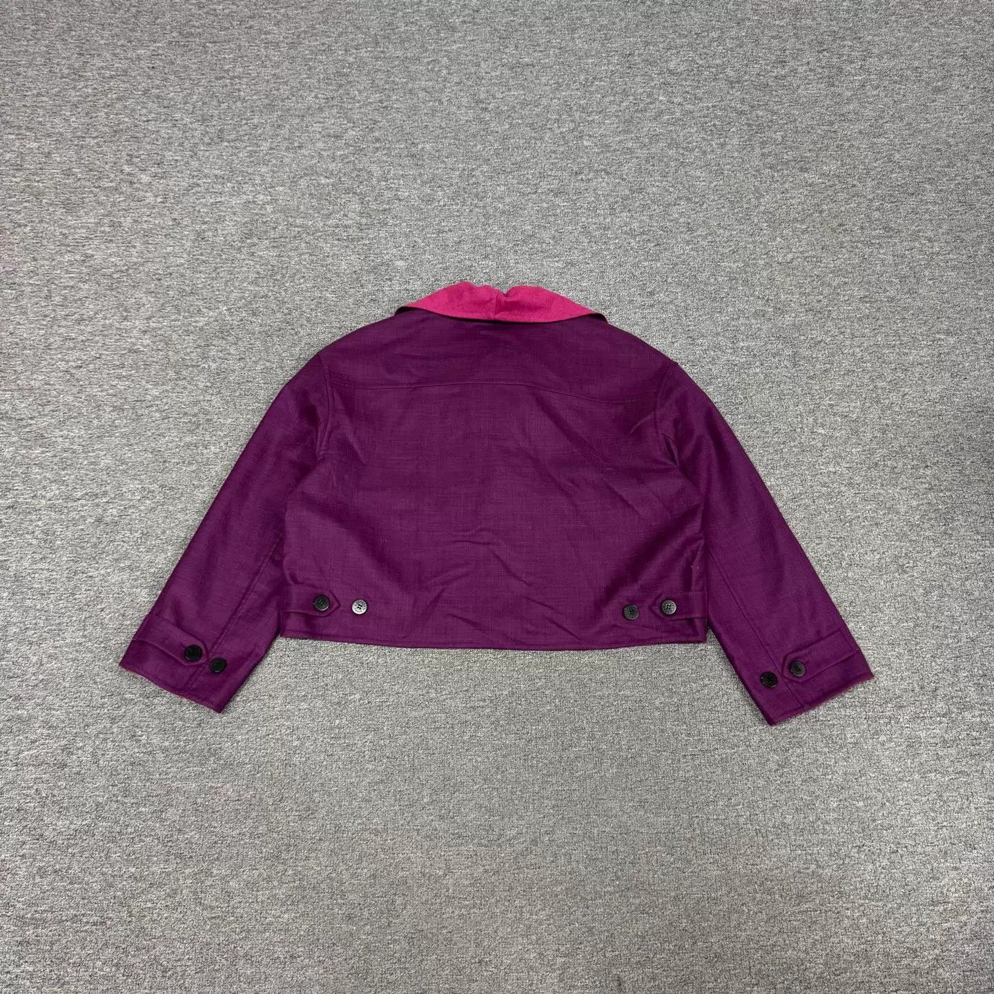 Hermes Hermes purple magenta collared short wool coat 36 99new Size XS / US 0-2 / IT 36-38 - 2 Thumbnail