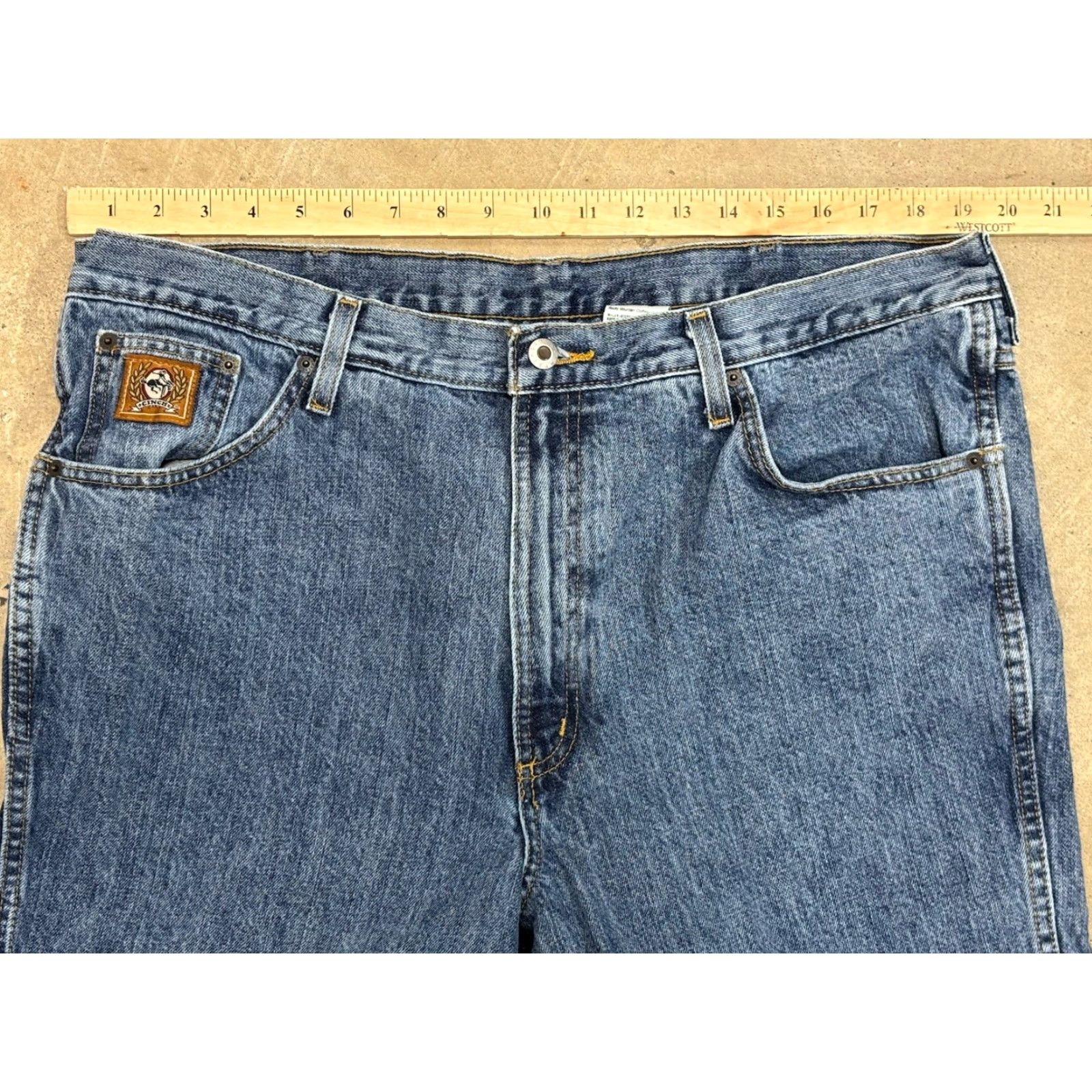 Denime Cinch Jeans Mens 40x30 (40x25) Blue Denim Stretch 5 Pocket Denim Medium Wash Jeans Straight Mens 5-Pocket Western Cowboy Relaxed Regular Cinch Size US 40 / EU 56 - 5 Thumbnail