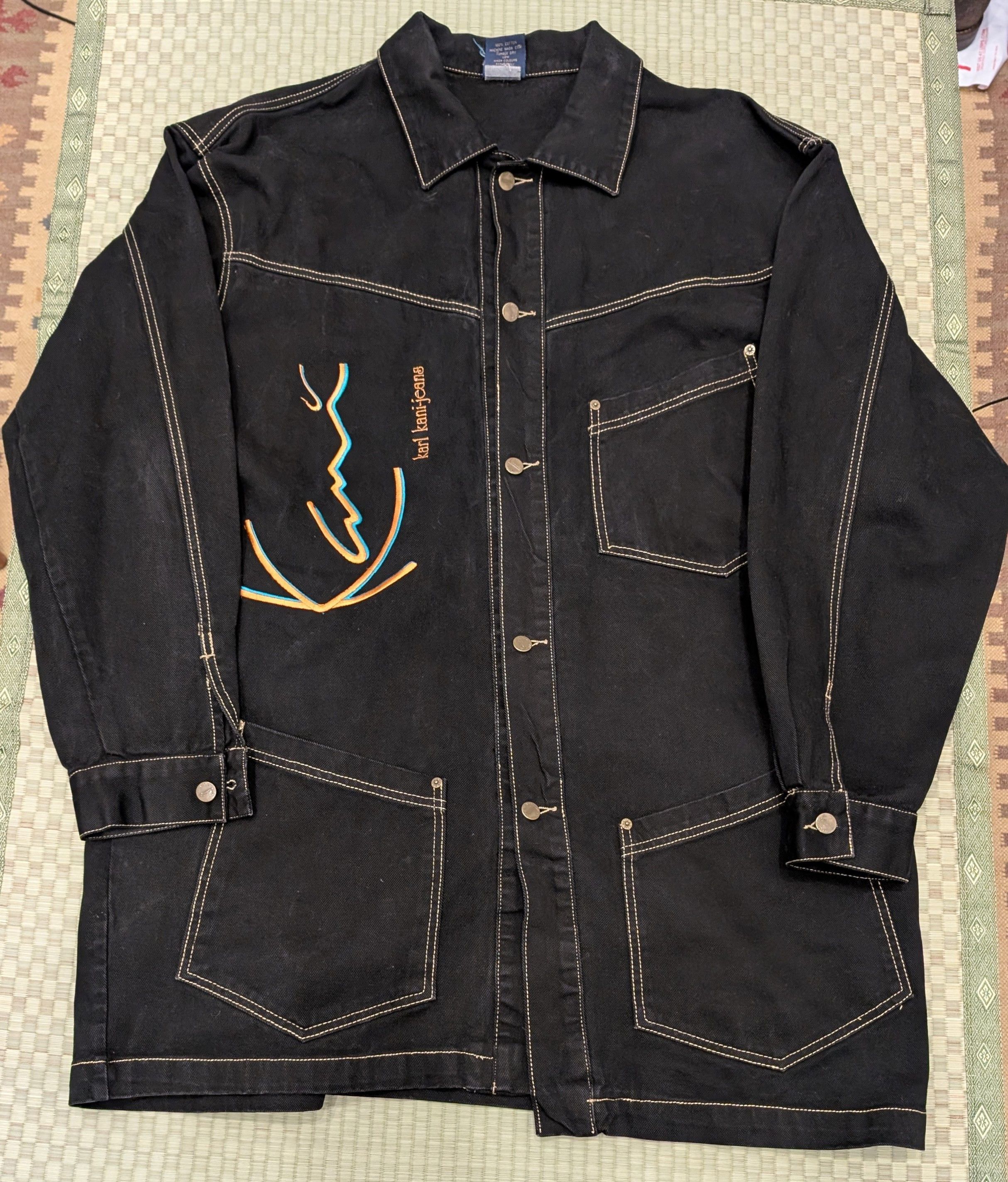 Karl Kani Karl Kani Signature Denim Jacket Black Vintage 90s Hip Hop Size US L / EU 52-54 / 3 - 1 Thumbnail