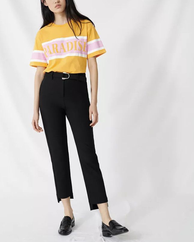 Maje Maje Palmy Step-Hem Tailored Pants Black ( 34 ) Size 22" - 1 Thumbnail