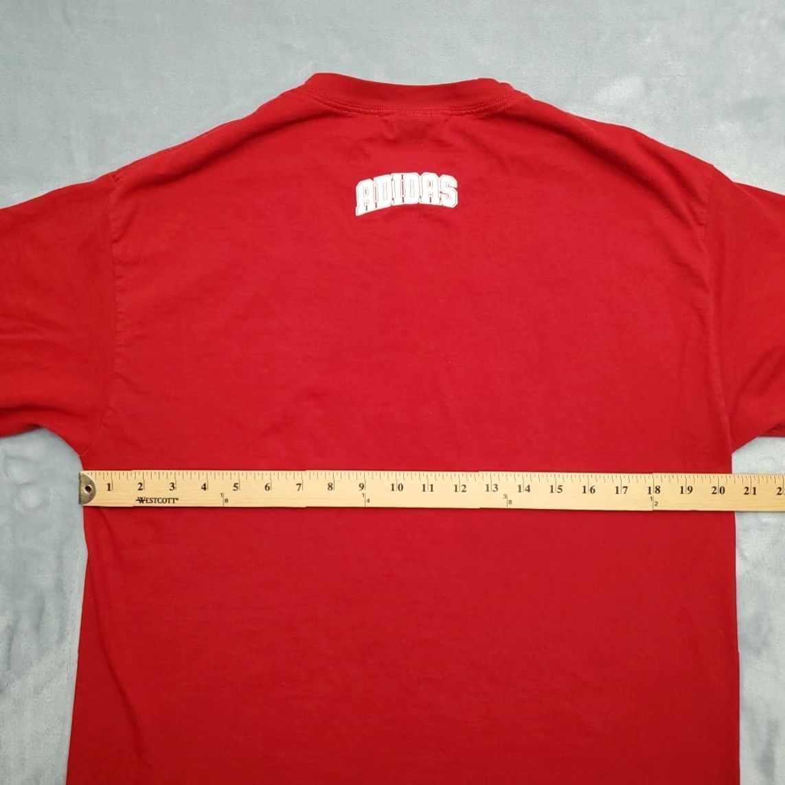 Adidas VINTAGE Adidas Shirt Mens M Red Logo Short Sleeve Cotton Casual Sports Y2k Size US M / EU 48-50 / 2 - 7 Thumbnail