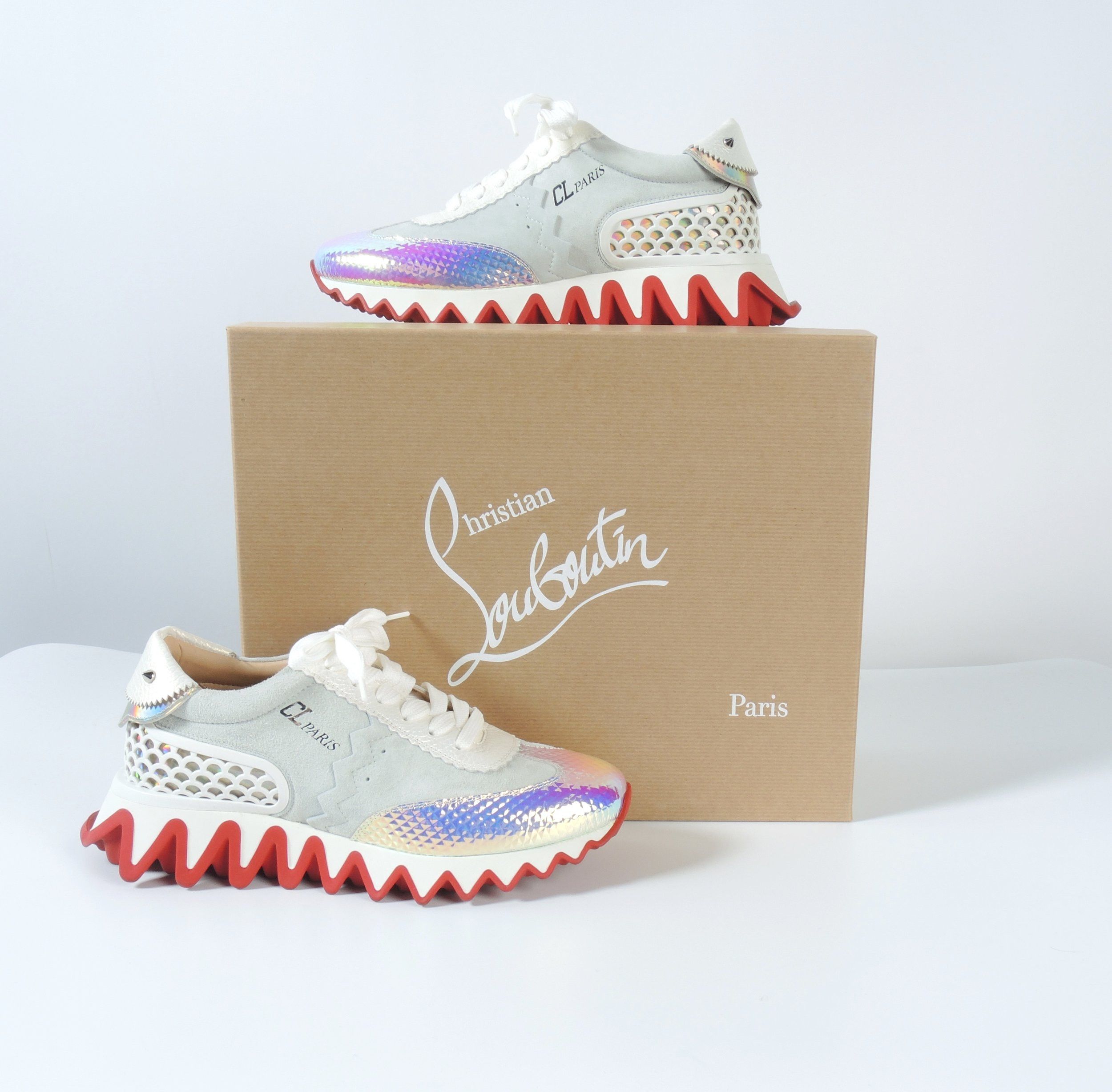 image of Christian Louboutin O1Smst1Ft0424 Flat Sneakers In Multicolor, Women's (Size 6)