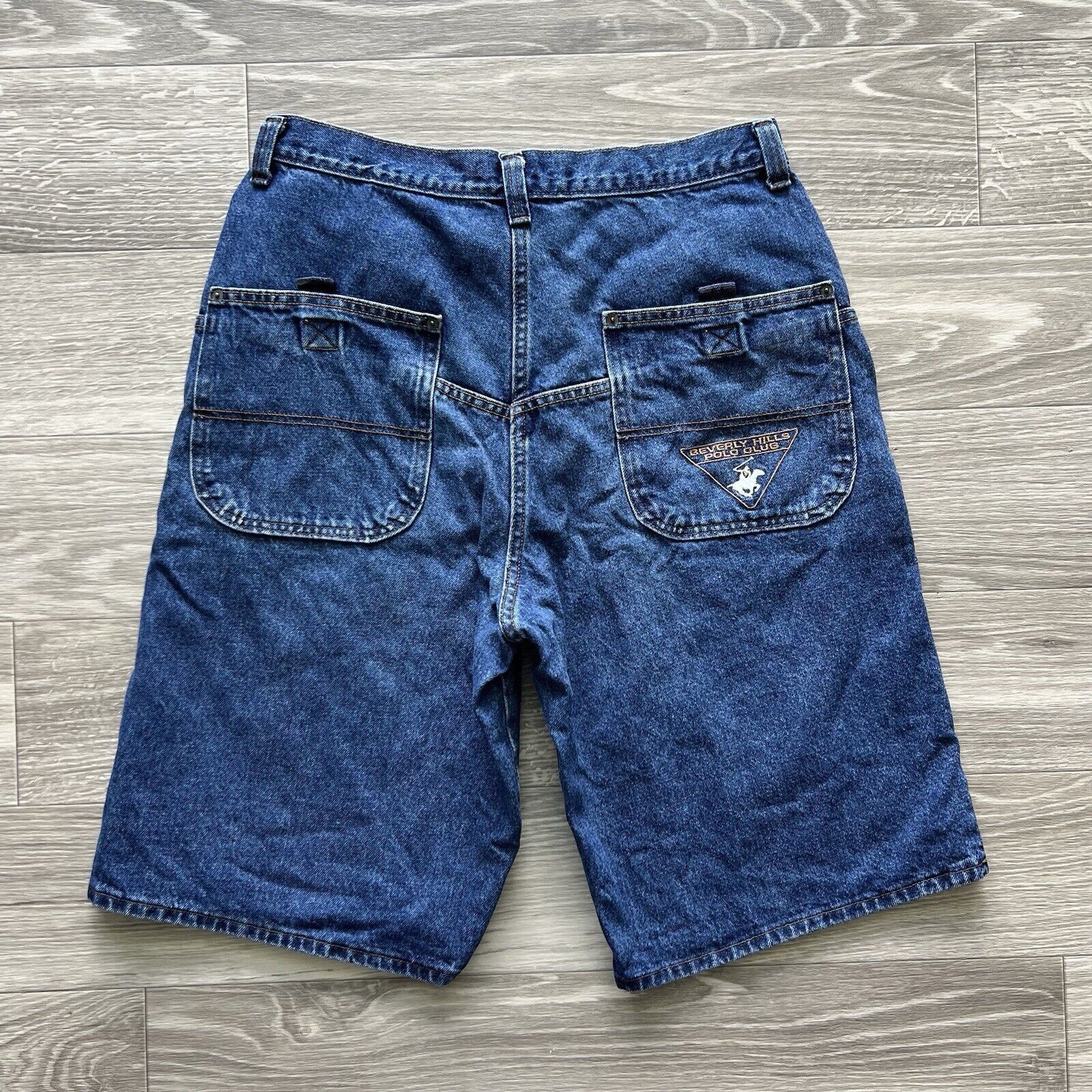 Beverly Hills Polo Club Vintage Y2K Blue Jean Shorts Beverly Hills Polo Club Baggy Size US 35 - 1 Thumbnail
