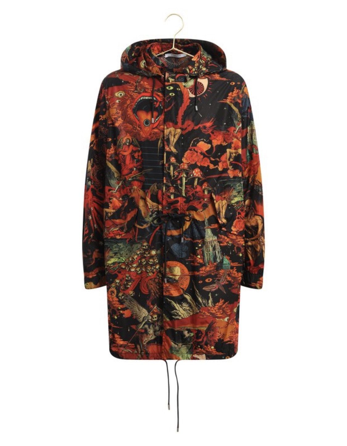 image of Givenchy Hallucination Trip Effect Mushrooms Print Parka, Men's (Size XL)