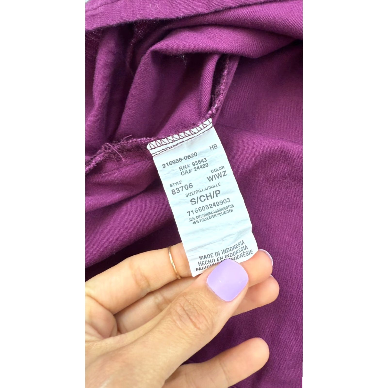 Dickies Dickies Top Purple Womens Small Scrub EDS Essentials Revolution Tech V Neck Size S / US 4 / IT 40 - 6 Thumbnail