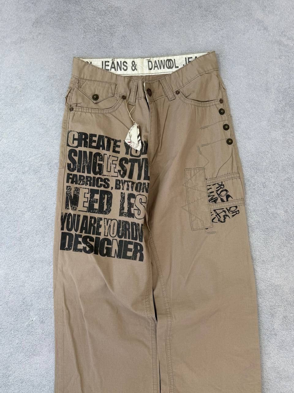 Japanese Brand 90s🔥🔥Jean Paul Gaultier Styled painted cargo pants jeans Size US 30 / EU 46 - 5 Thumbnail