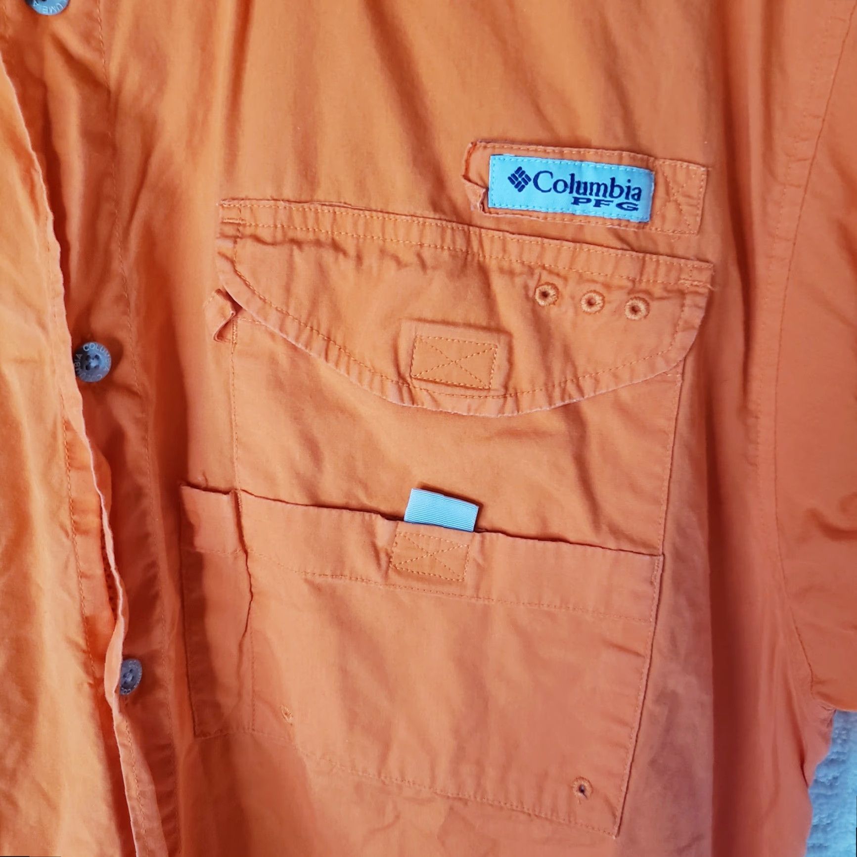 Vintage Clemson Columbia PFG Mens Shirt L Omni Shade Tiger Paw Performance Fishing Button-Up Short Sleeve Orange College Size US L / EU 52-54 / 3 - 4 Thumbnail