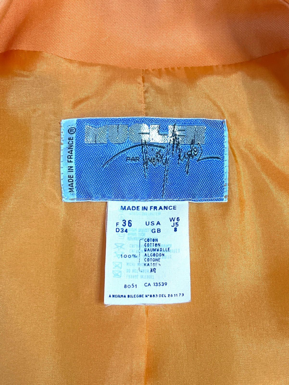 Thierry Mugler Vintage Thierry Mugler Orange Skirt Suit Set Blazer 36France Size S / US 4 / IT 40 - 6 Thumbnail