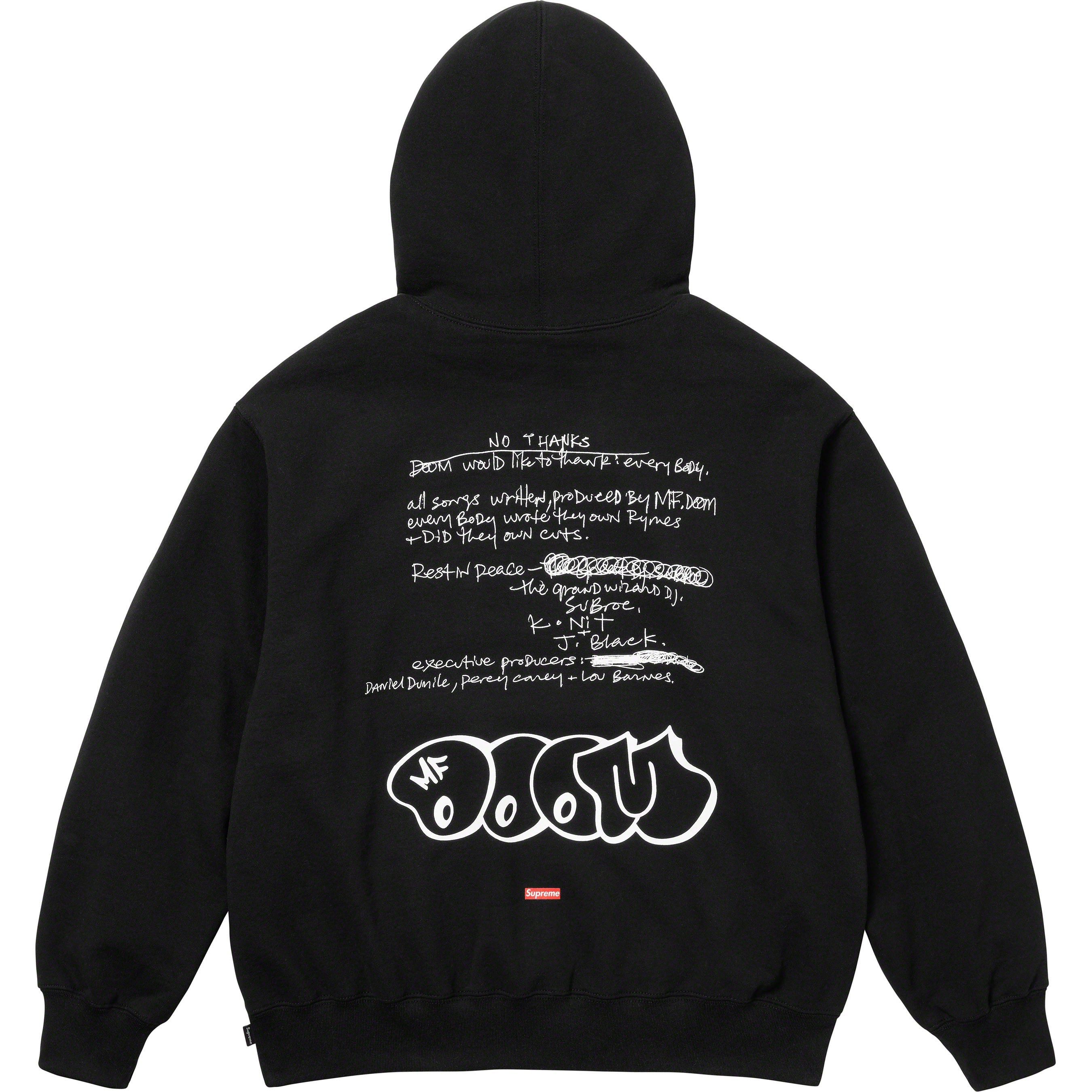 Supreme Supreme MF DOOM Hooded Sweatshirt Black (Size Small) Size US S / EU 44-46 / 1 - 2 Thumbnail