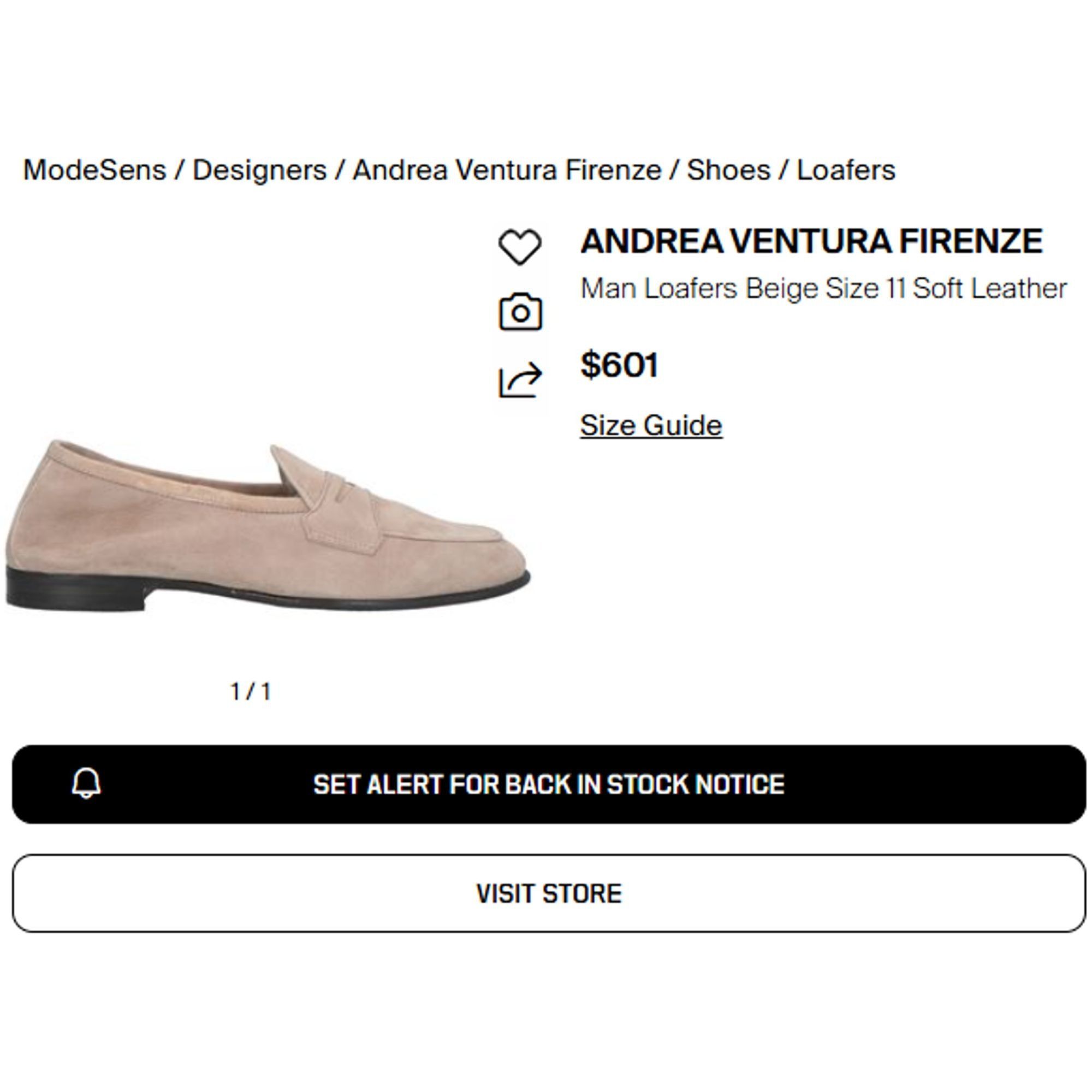Other Andrea Ventura Firenze Mens 8.5D Tan Soft Suede Dress Shoes Size US 8.5 / EU 41-42 - 4 Thumbnail