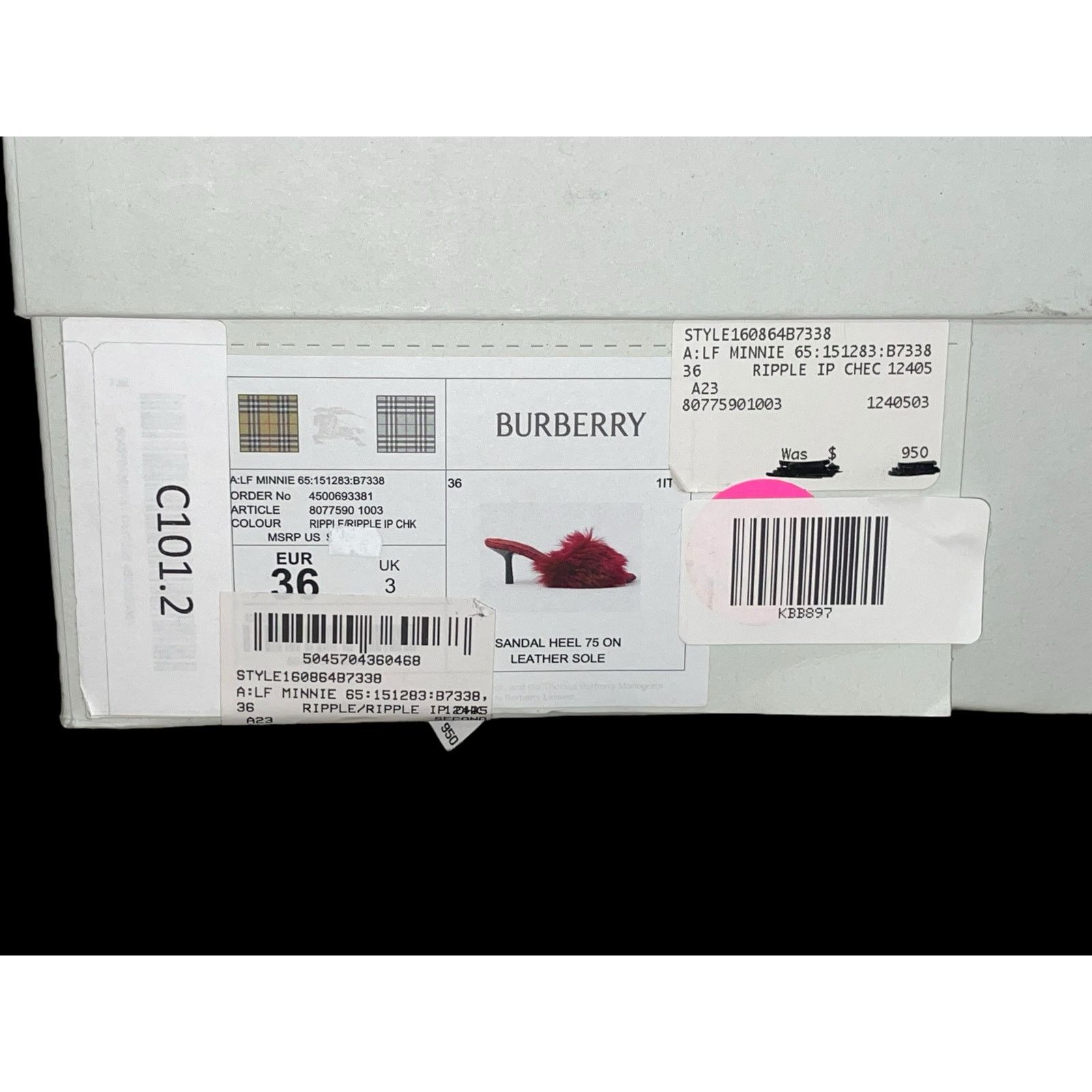 Burberry Burberry Minnie Jackie Shearling Mules Slide Sandal Red Size US 6 / IT 36 - 12 Thumbnail