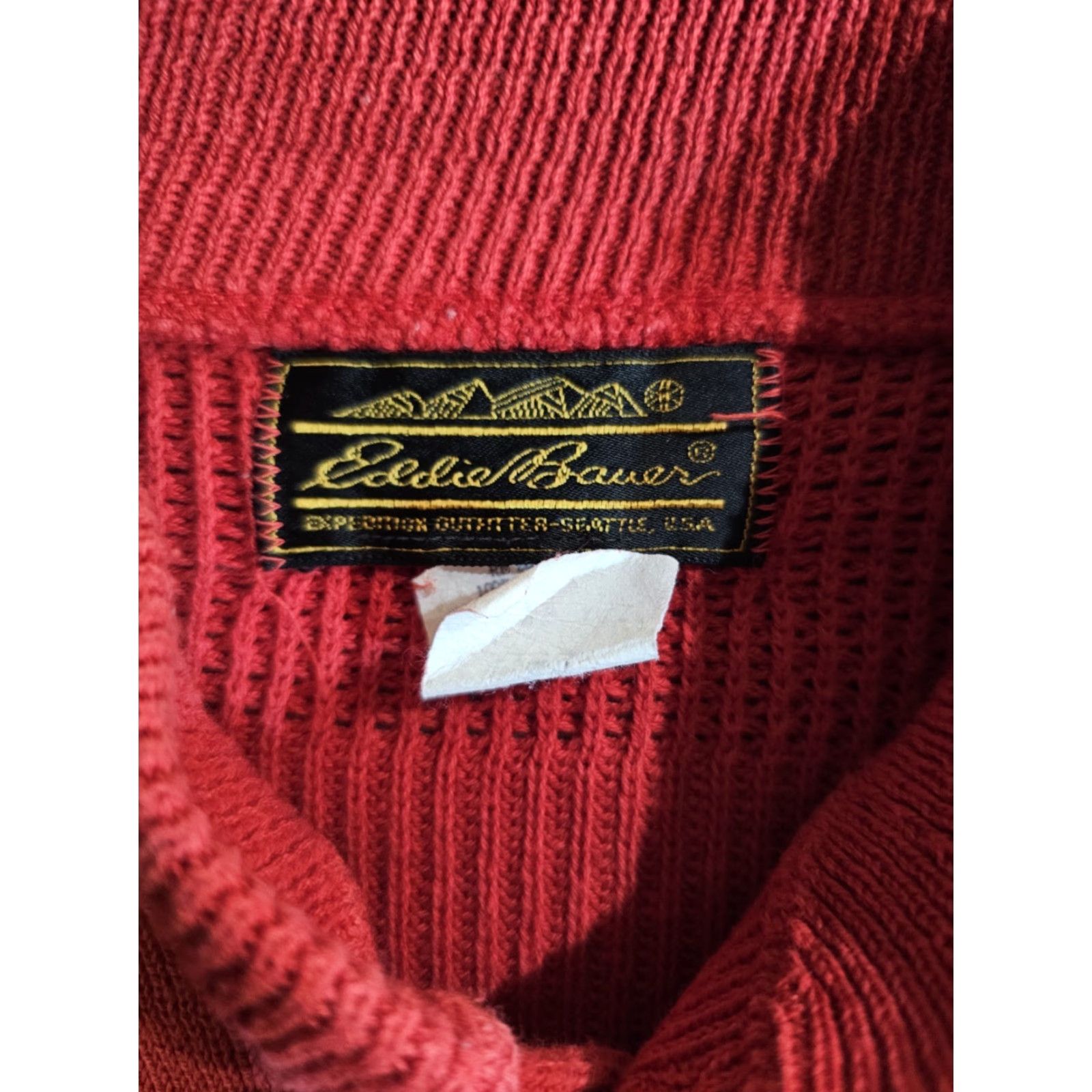 Eddie Bauer VINTAGE Eddie Bauer Sweater Pullover Knit Cable 1/4 Button XLT Red Mens Size XLT Size US XL / EU 56 / 4 - 5 Thumbnail
