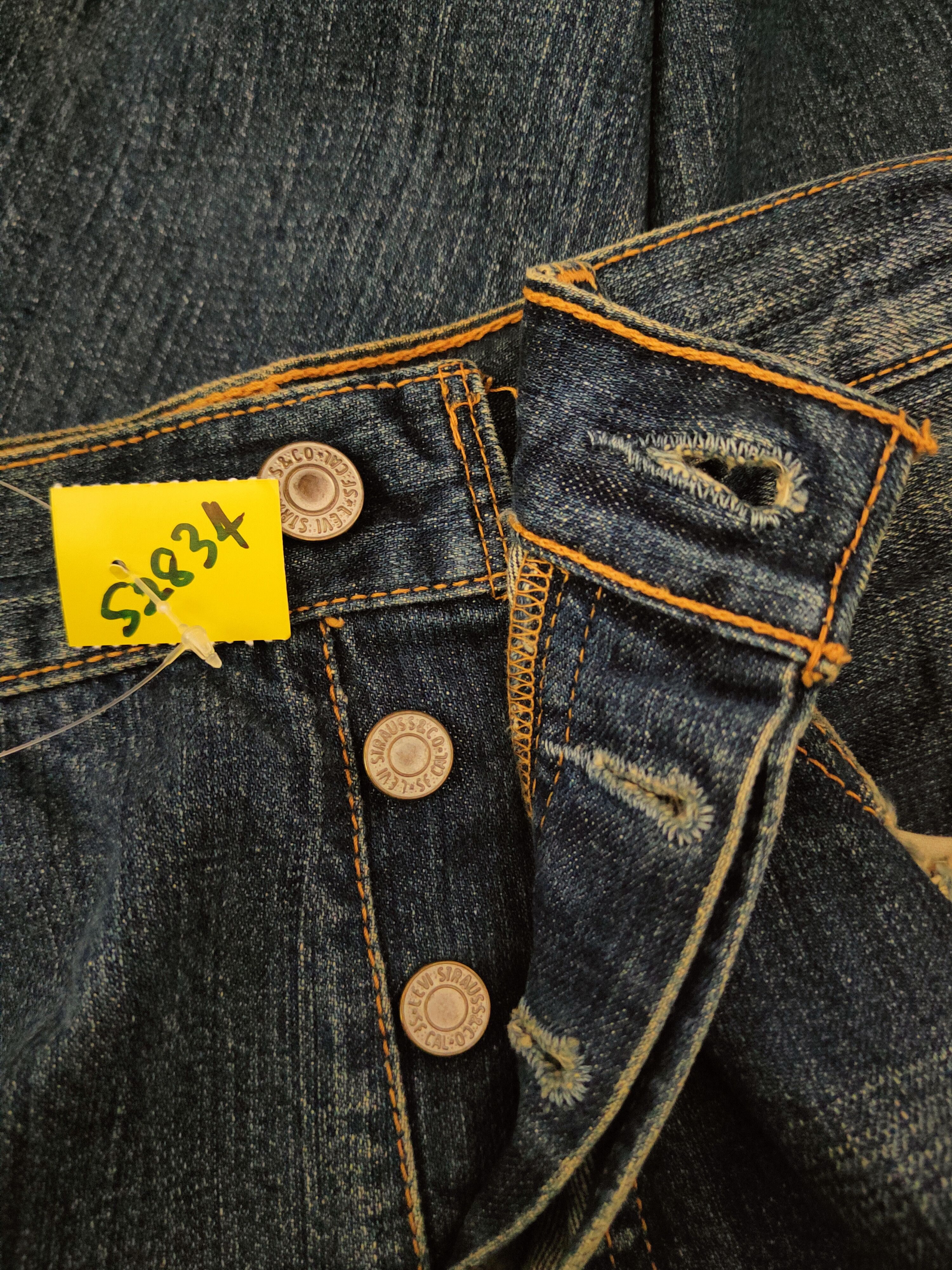 Levi's 501 Levi's Blue Distressed Ripped denim Jeans #S2834 Size US 33 - 19 Thumbnail