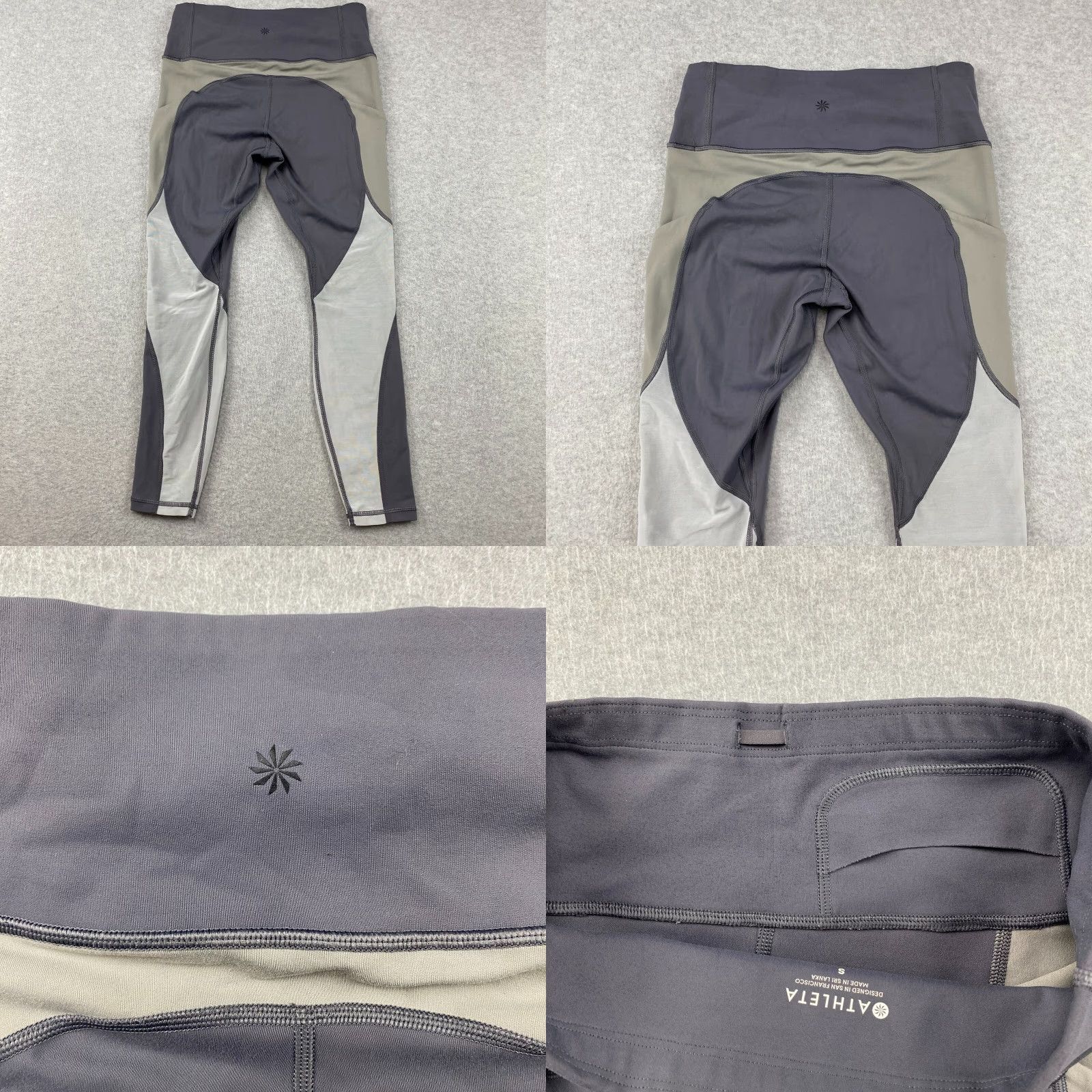 Athleta Athleta Leggings Womens Small Colorblock Multicolor Pockets Zip Pocket Ankle Athleisure Gym & Training Running Yoga Tight XS-NO? Size 28" / US 6 / IT 42 - 9 Thumbnail