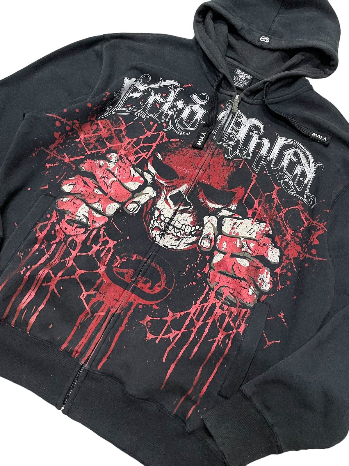 Affliction 2000s Ecko M.M.A Elite Affliction Skull Hoodie Size US XL / EU 56 / 4 - 4 Thumbnail