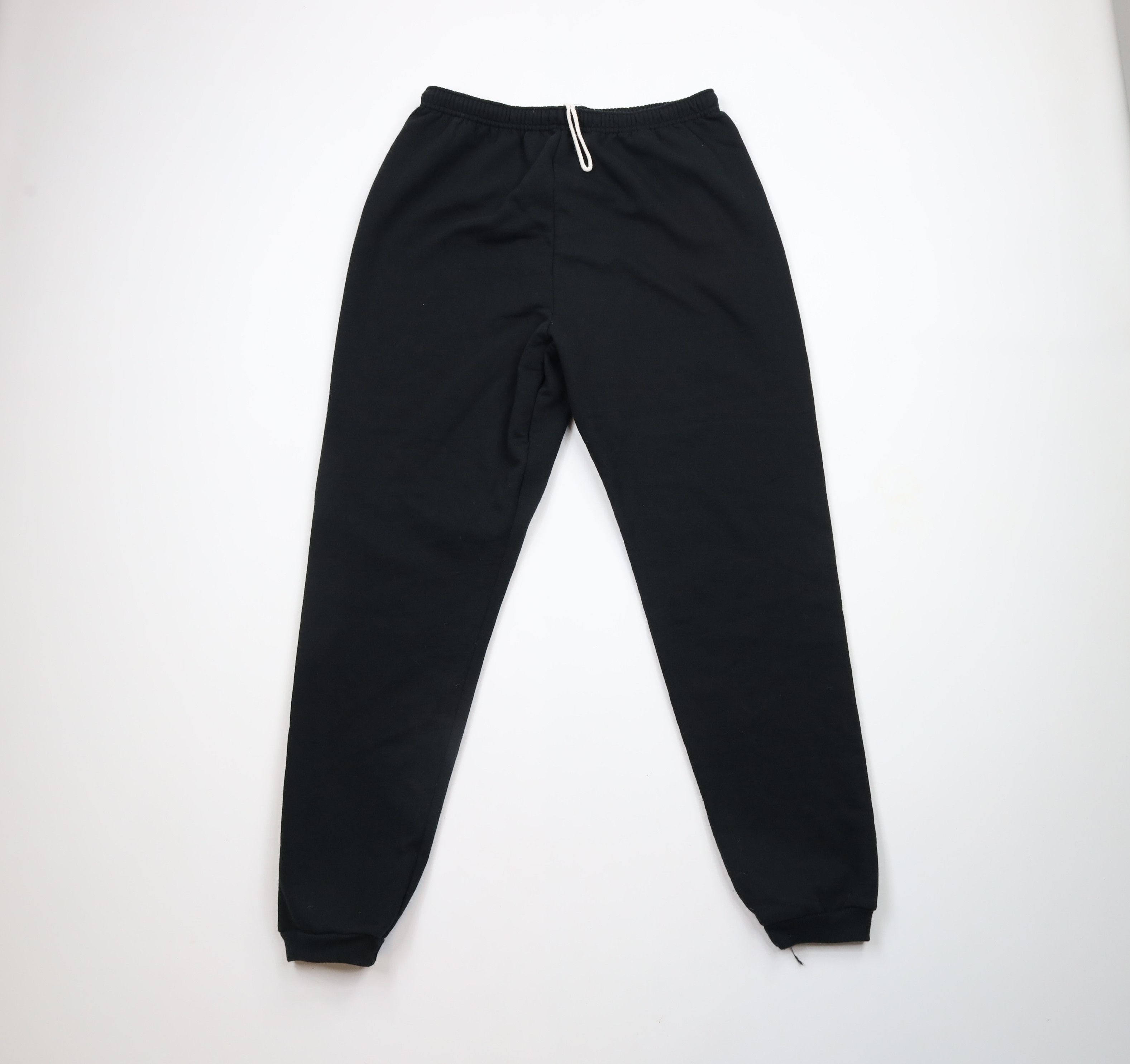 Vintage Vintage 90s Streetwear Blank Cuffed Sweatpants Joggers Black Size US 38 / EU 54 - 1 Thumbnail