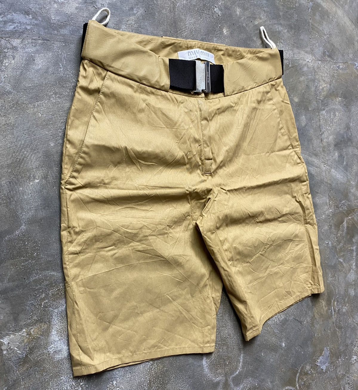 Miu Miu Miu Miu SS99 Belted Chino Shorts Size US 28 / EU 44 - 2 Thumbnail