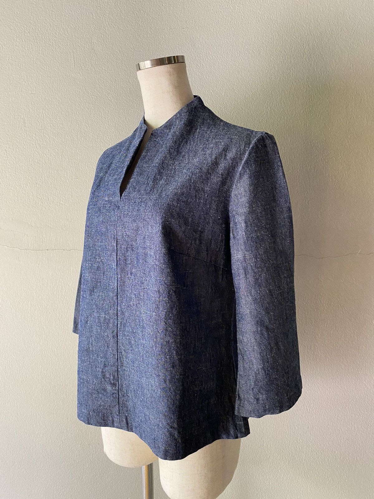 Designer Honore Mandarin Collar Linen Top Size XS / US 0-2 / IT 36-38 - 12 Thumbnail