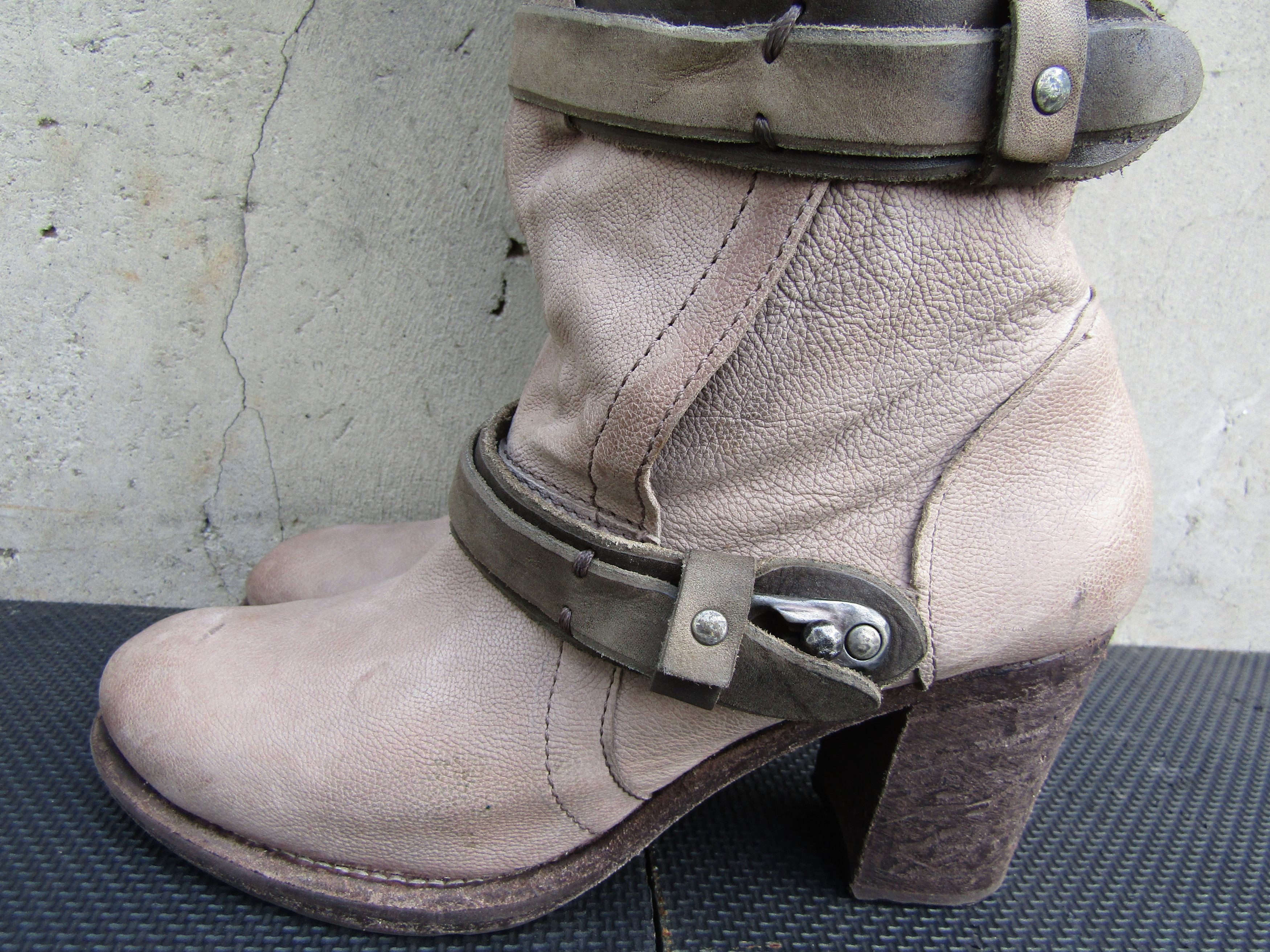 A.S.98 A.S.98 Airstep Zip Buckle High Tall Leather Heel Block Size US 10 / IT 40 - 7 Thumbnail
