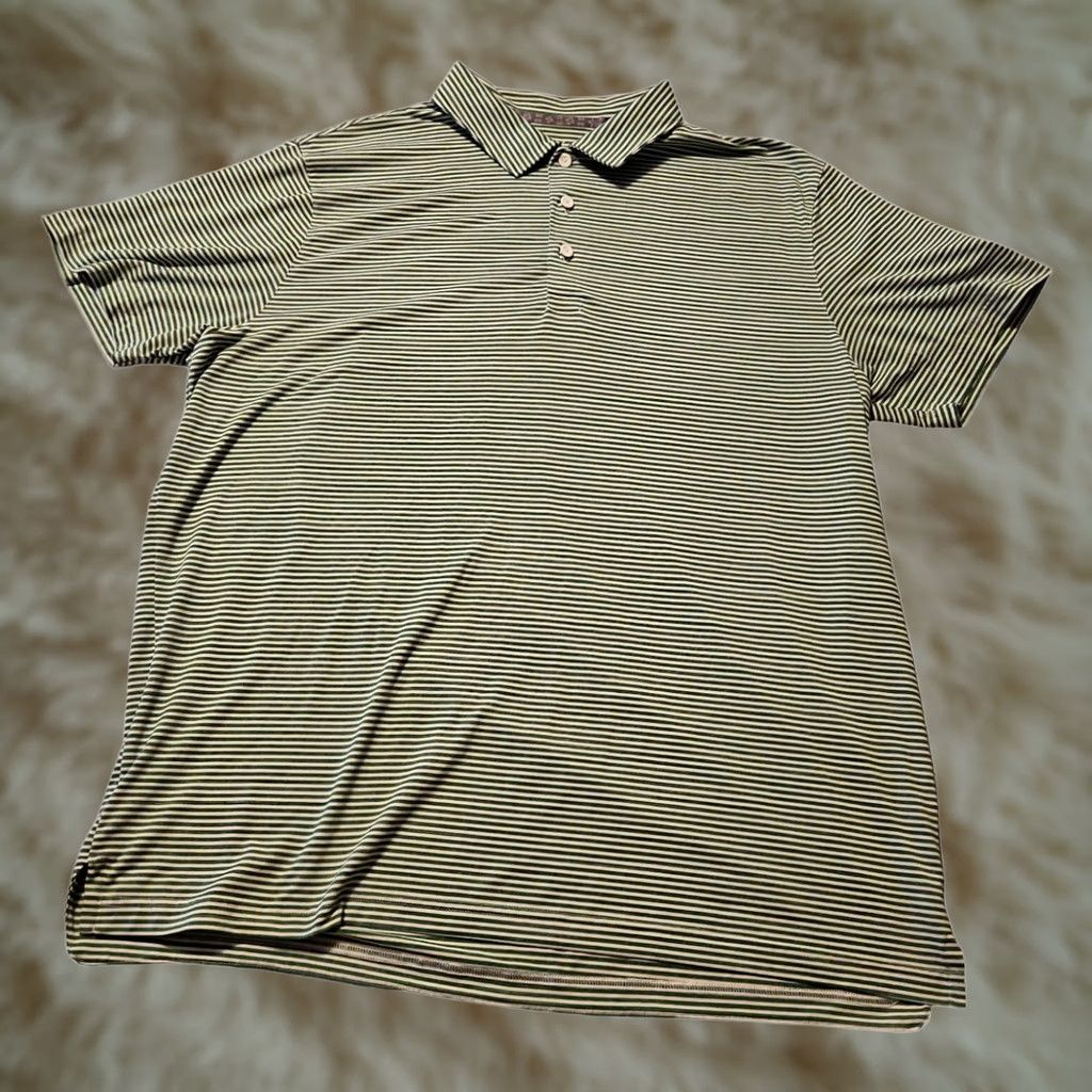 Puma Puma Polo Short Sleeve Men XL Green Striped Golf Casual Outdoor Shirt Polo Shirt with Logo Button - Regular Fit Size US XL / EU 56 / 4 - 1 Thumbnail