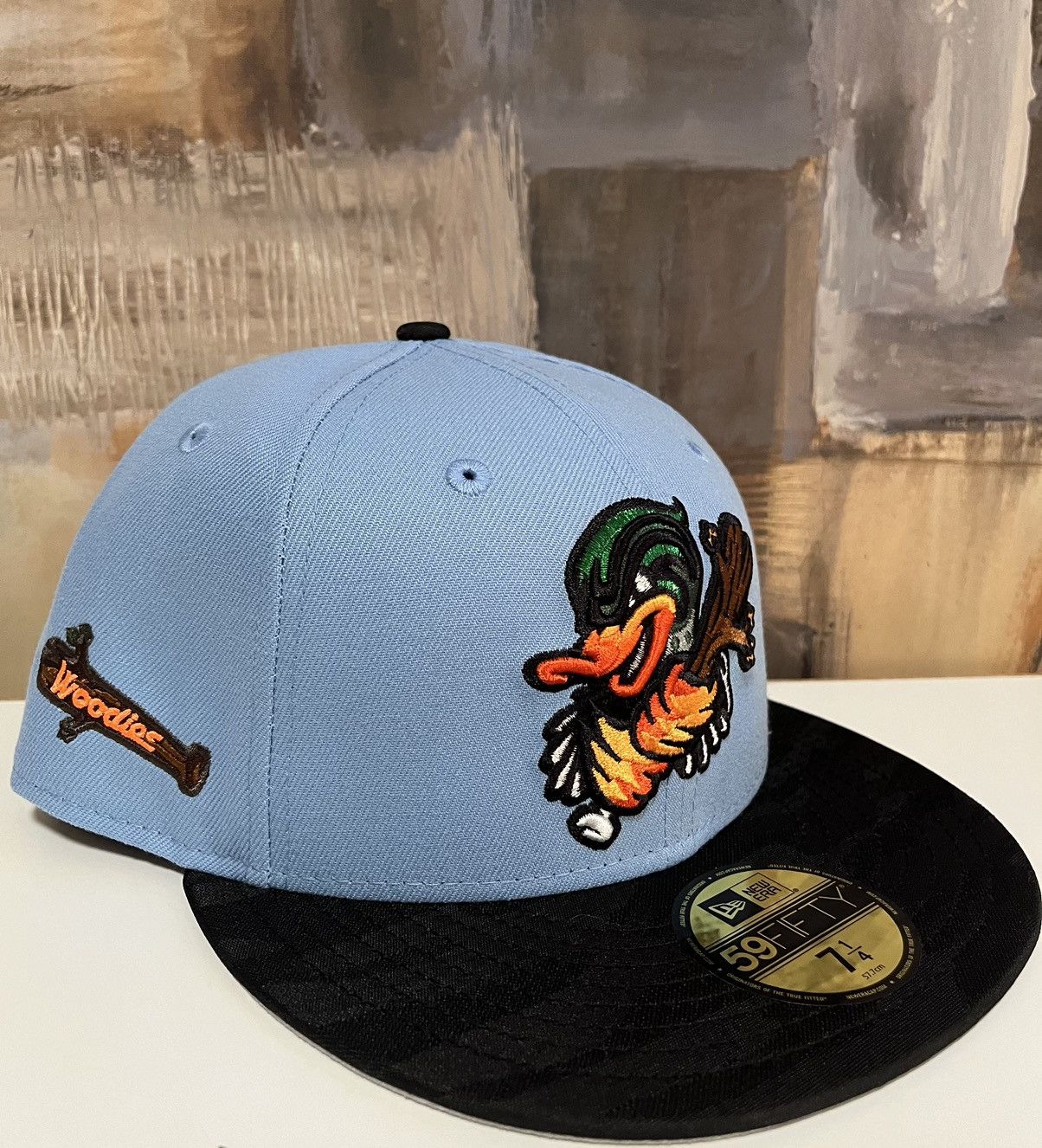 image of Hat Club x Myfitteds 7 1/4 Myfitteds Down East Wood Ducks Woddies Duck Hunt in Black, Men's